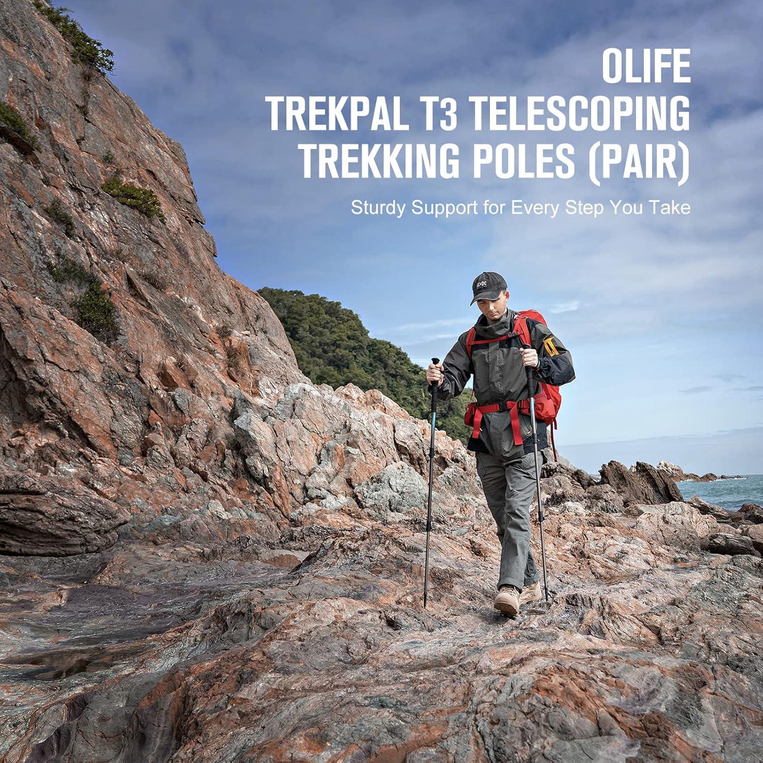 Bastones de Senderismo OLIFE Trekpal T3 Plegables 2 Unidades