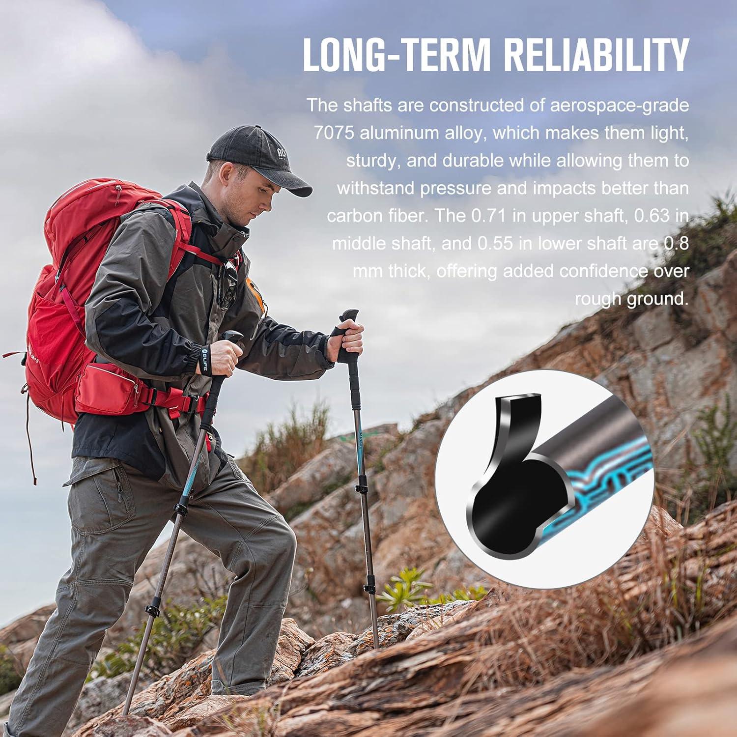 Bastones de Senderismo OLIFE Trekpal T3 Plegables 2 Unidades