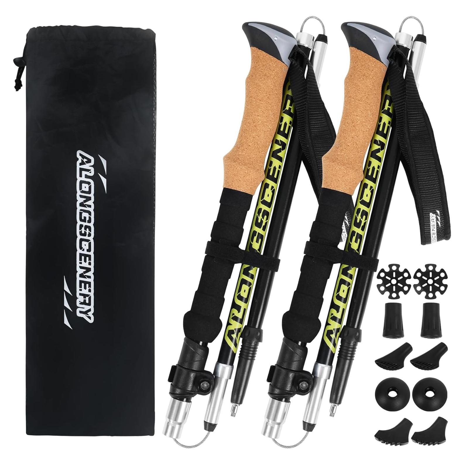 Bastones de Trekking Plegables Alongscenery 110-135cm Aluminio