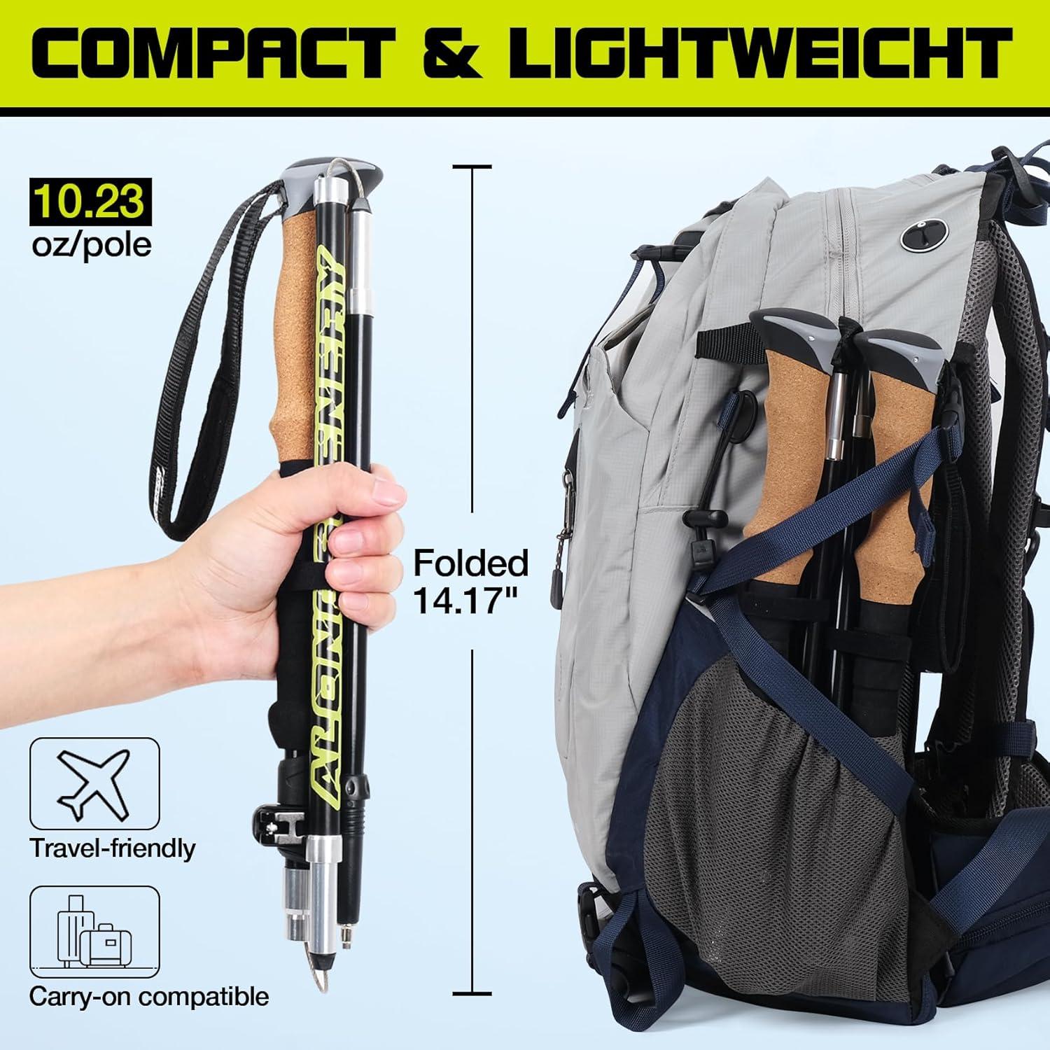 Bastones de Trekking Plegables Alongscenery 110-135cm Aluminio