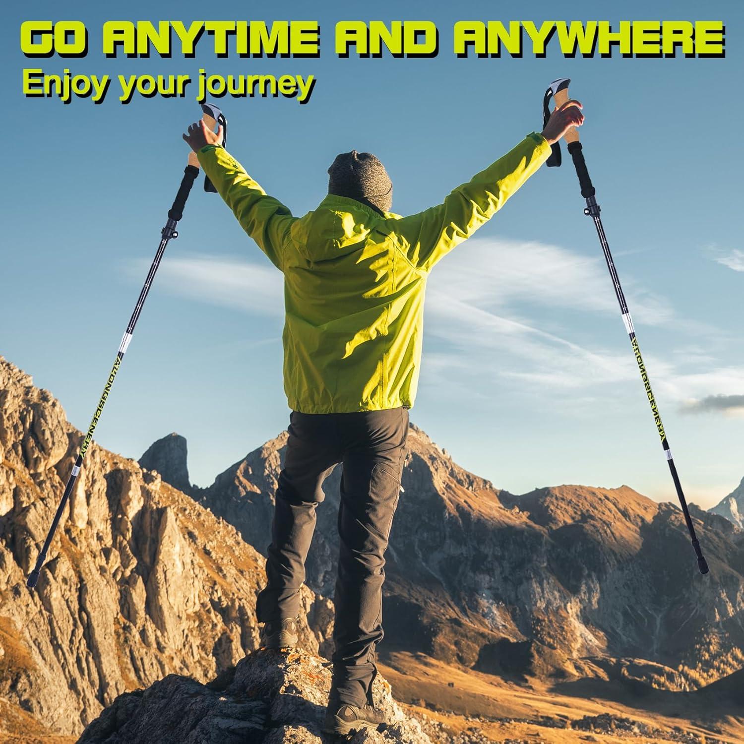 Bastones de Trekking Plegables Alongscenery 110-135cm Aluminio