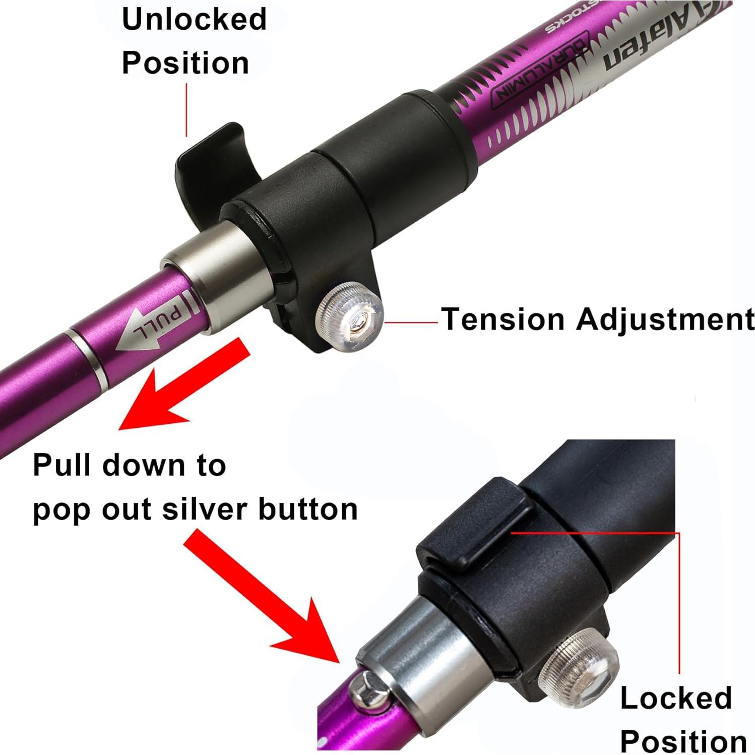 Polo de Trekking Plegable A ALAFEN 1.60m - 1.87m Ultraligero