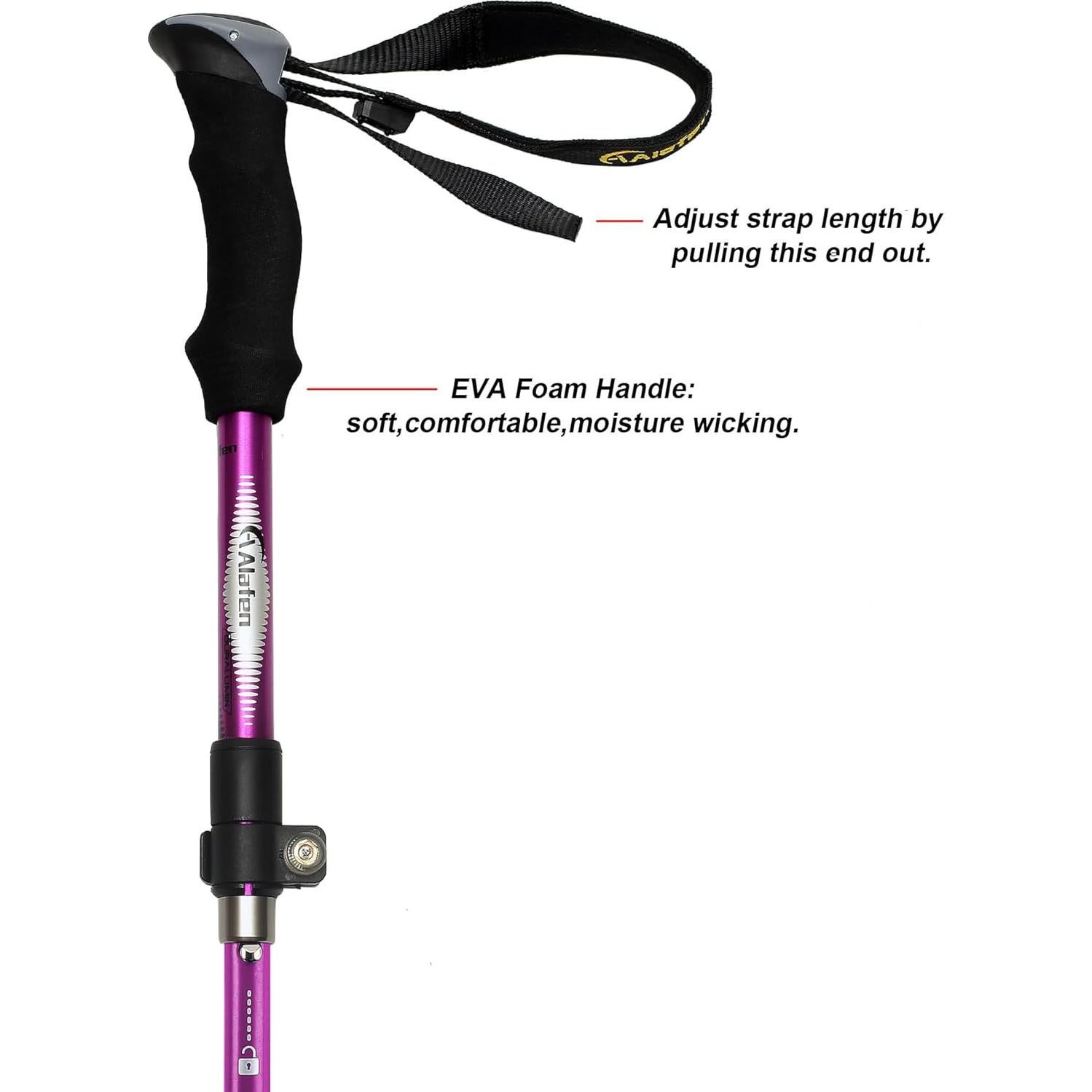 Polo de Trekking Plegable A ALAFEN 1.60m - 1.87m Ultraligero