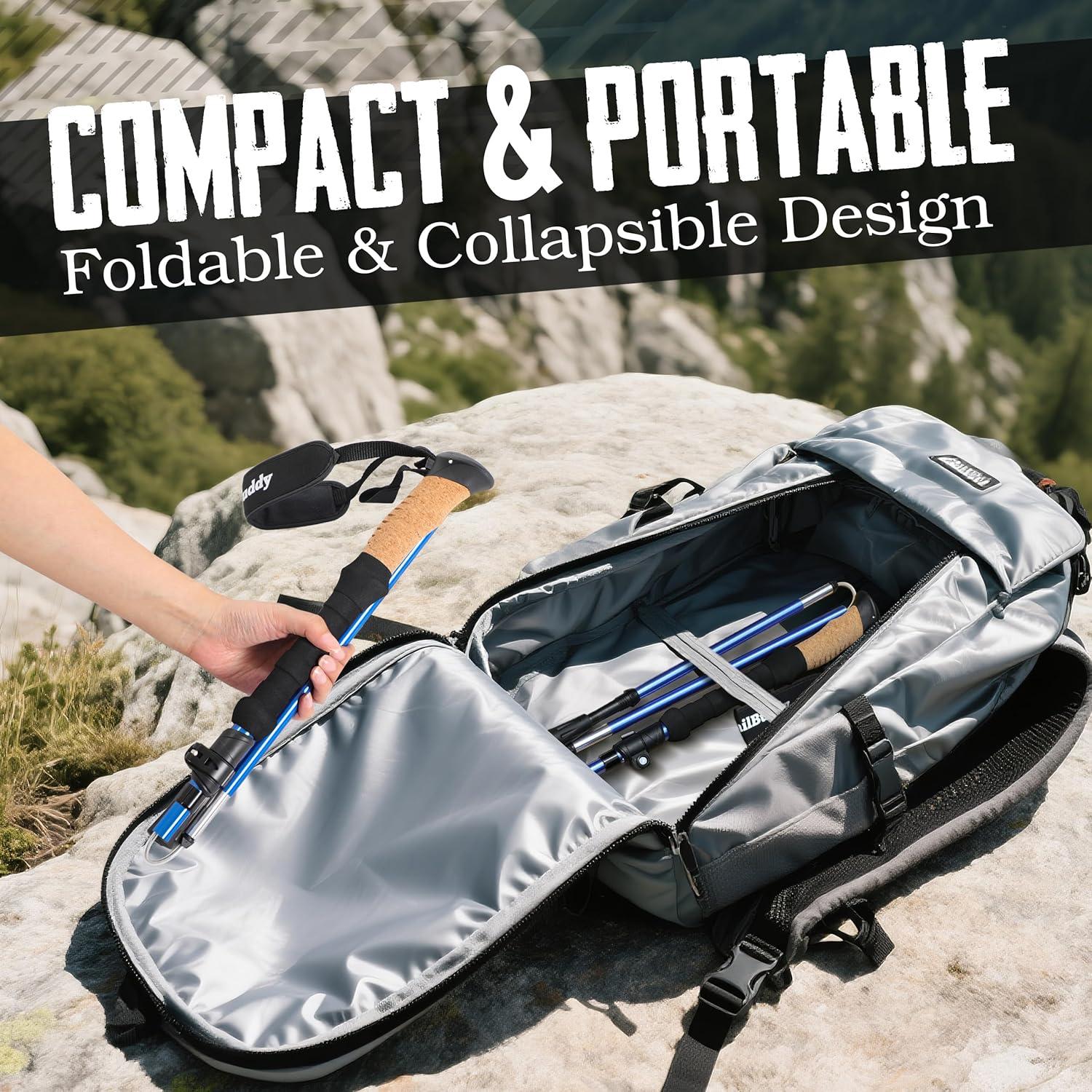 Bastones de Senderismo Plegables TrailBuddy Aluminio 7075 115-135 cm