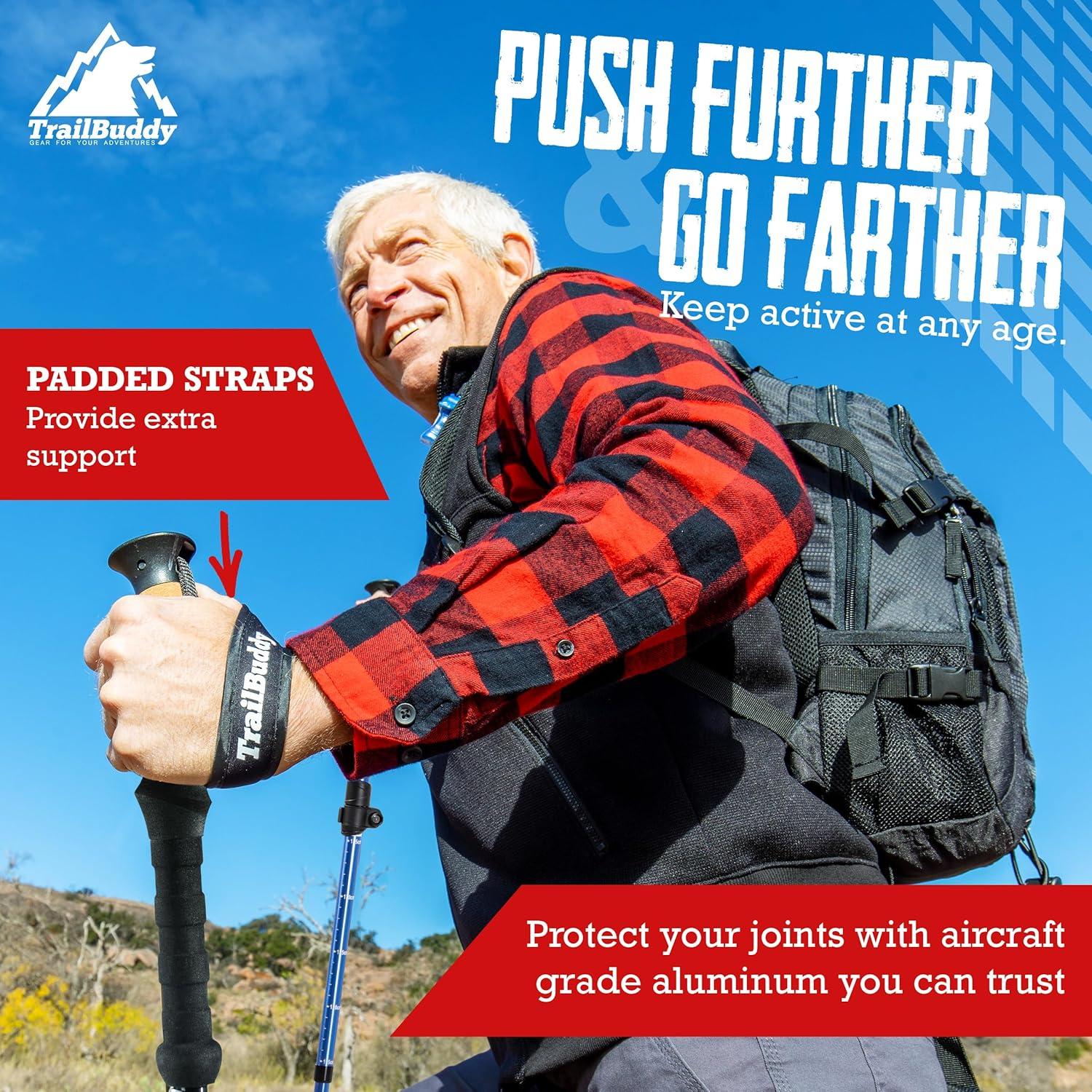 Bastones de Senderismo Plegables TrailBuddy Aluminio 7075 115-135 cm