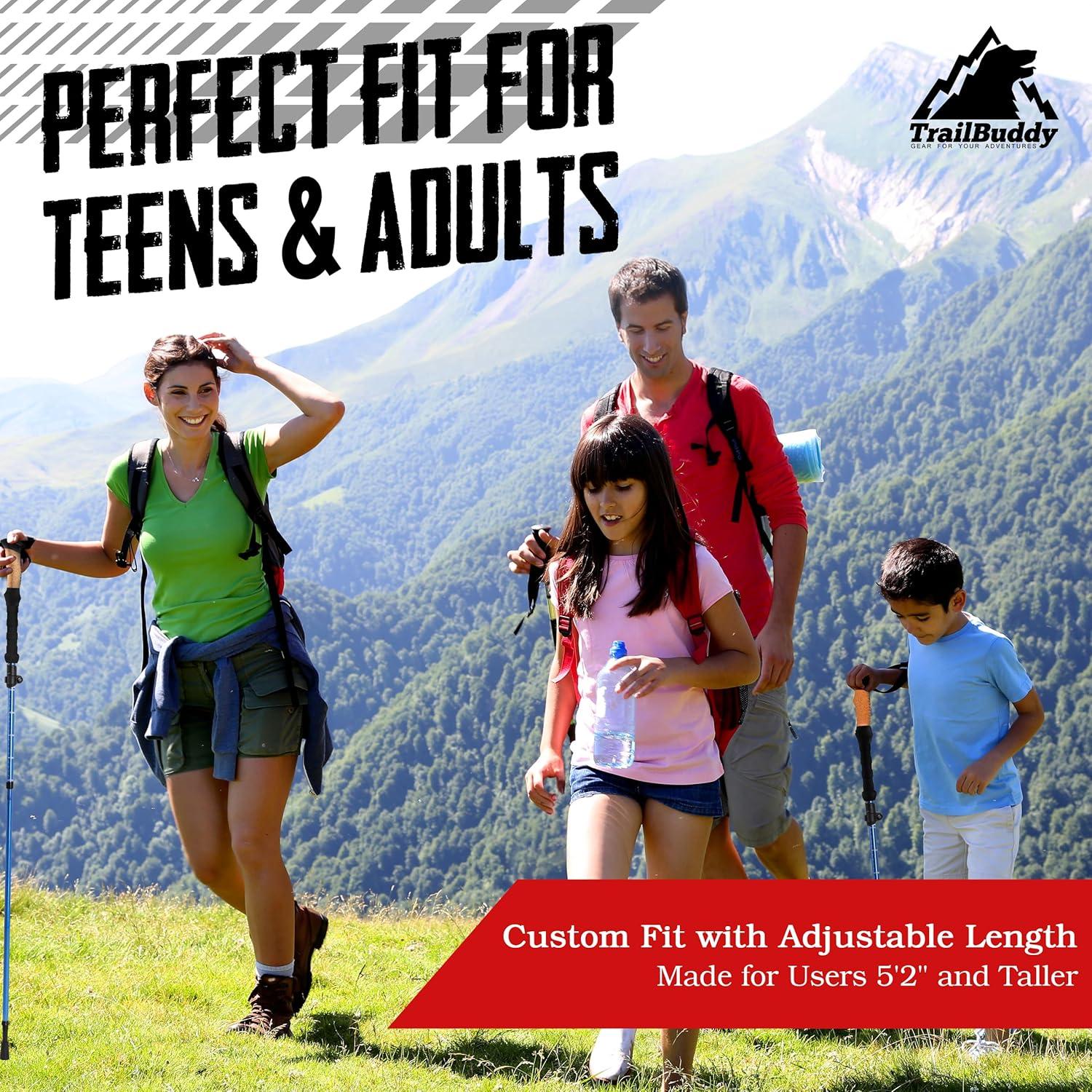 Bastones de Senderismo Plegables TrailBuddy Aluminio 7075 115-135 cm