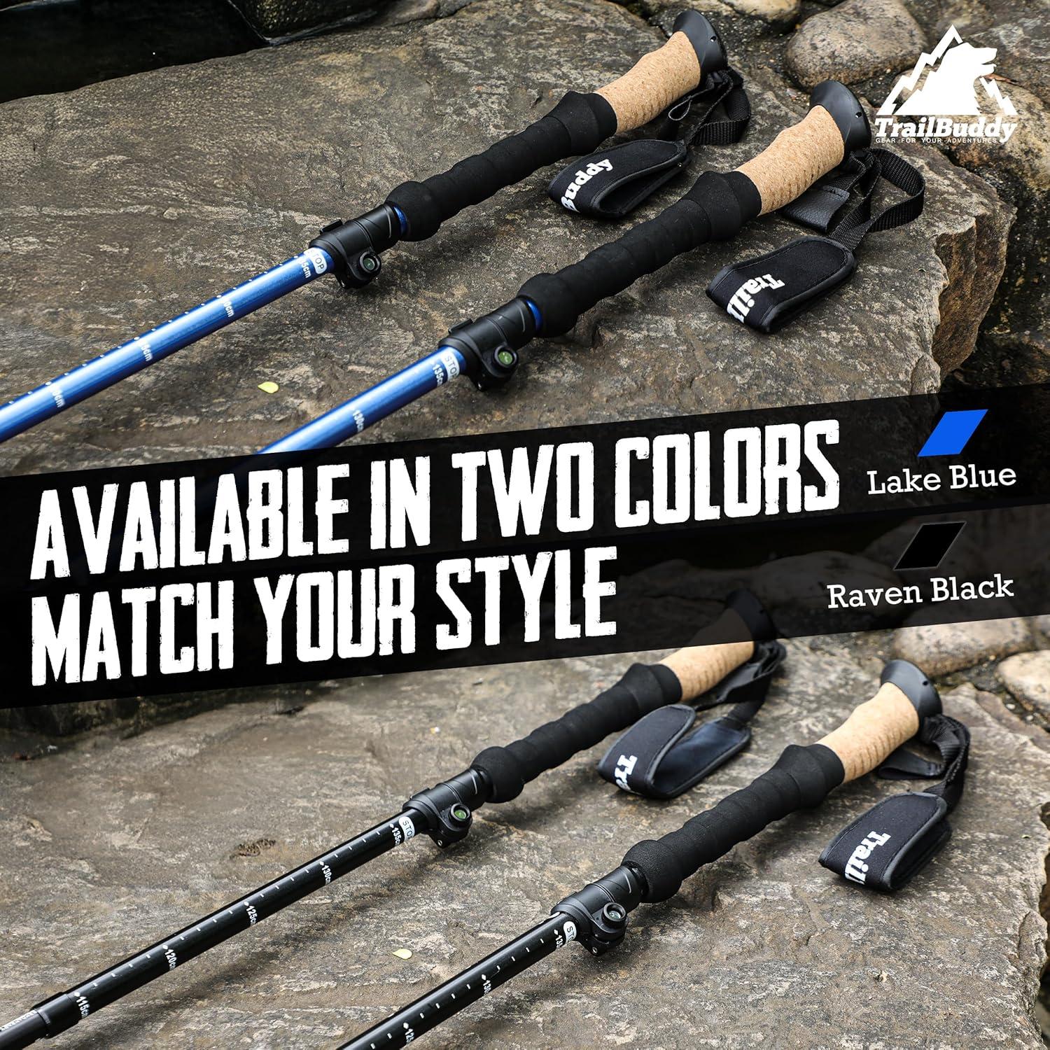 Bastones de Senderismo Plegables TrailBuddy Aluminio 7075 115-135 cm