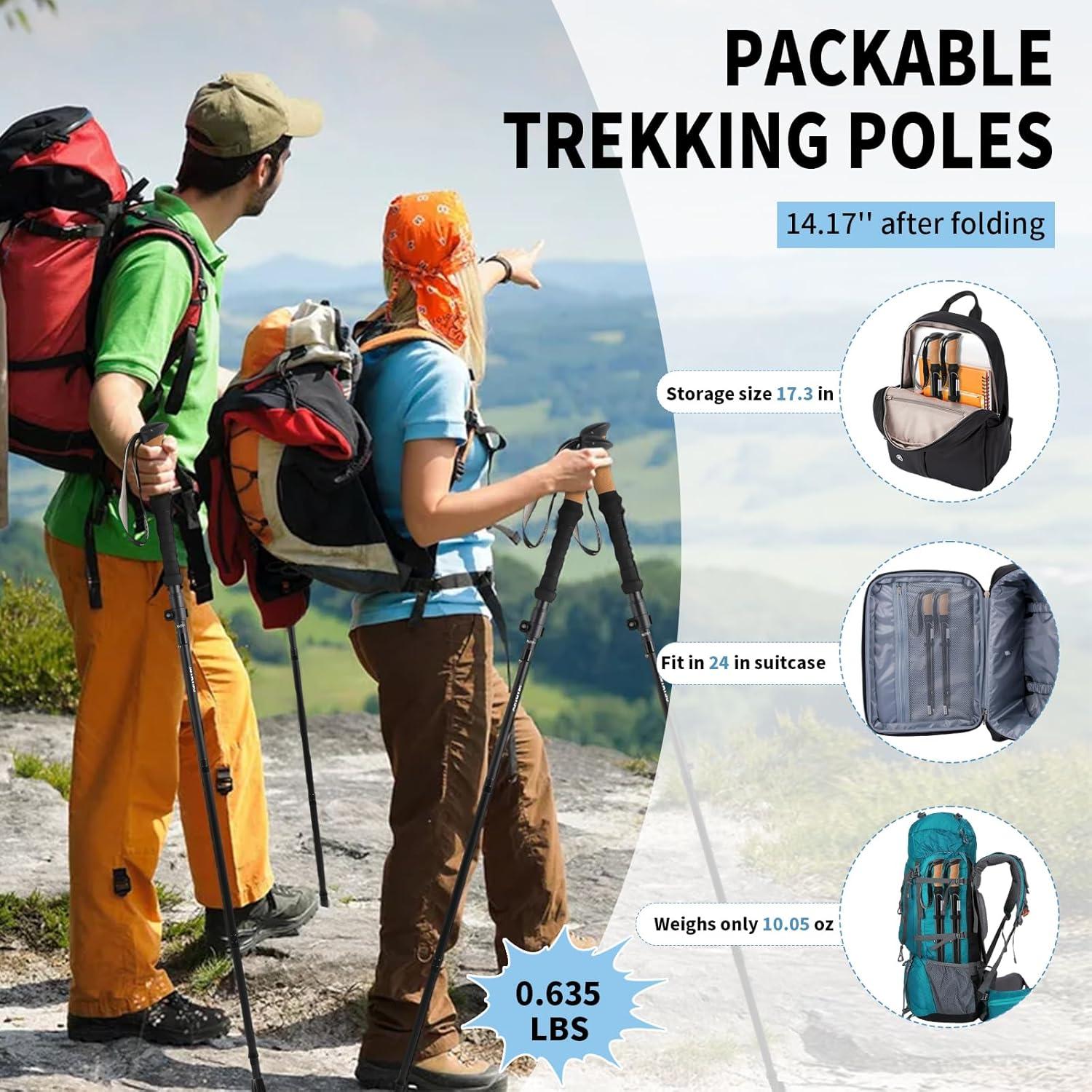 Bastones de Senderismo Plegables ISTATSO 2pc Aluminio Ajustables