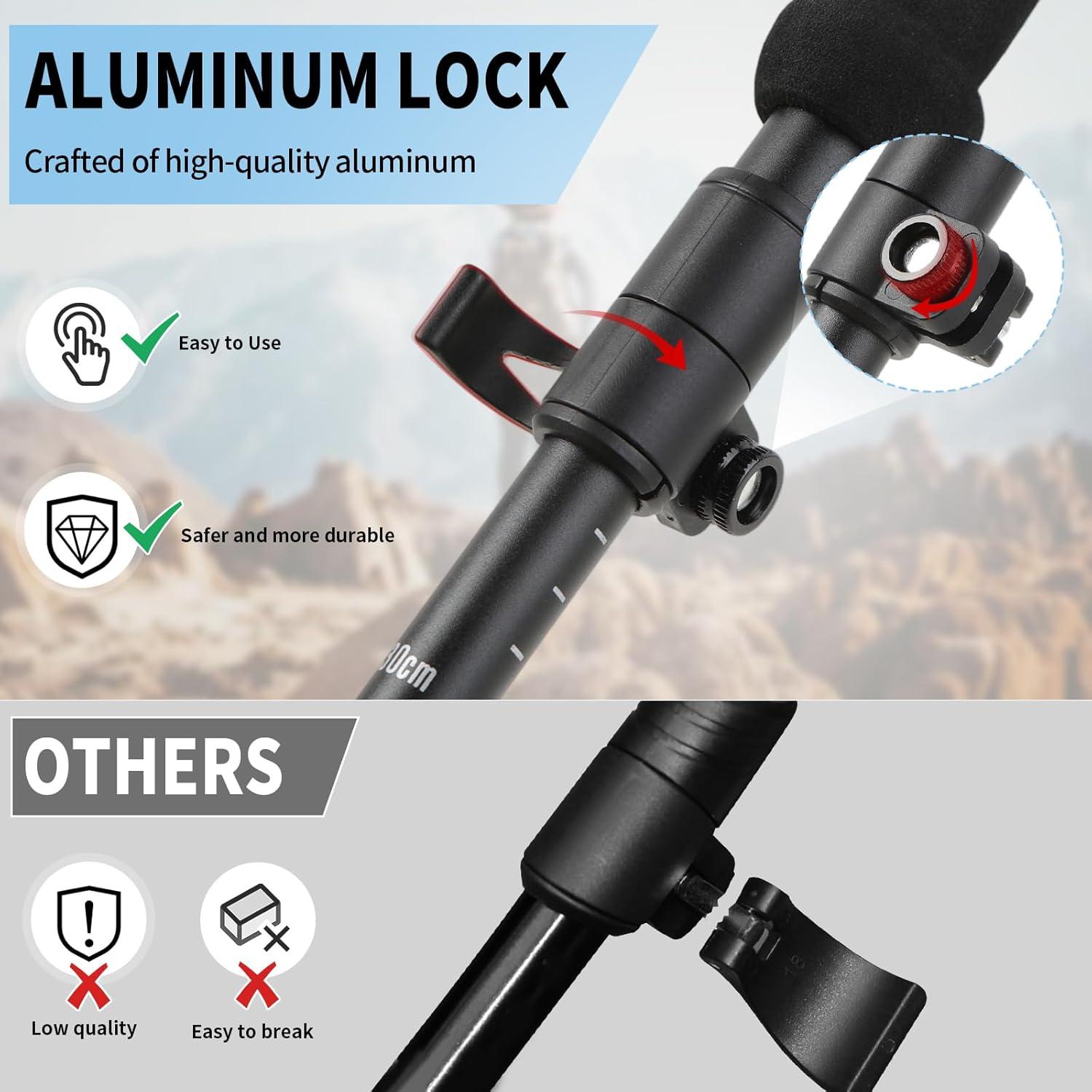 Bastones de Senderismo Plegables ISTATSO 2pc Aluminio Ajustables