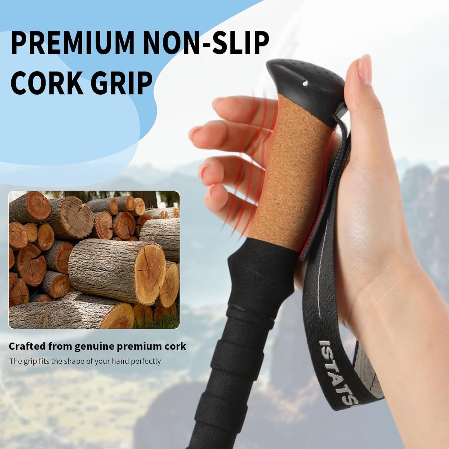 Bastones de Senderismo Plegables ISTATSO 2pc Aluminio Ajustables