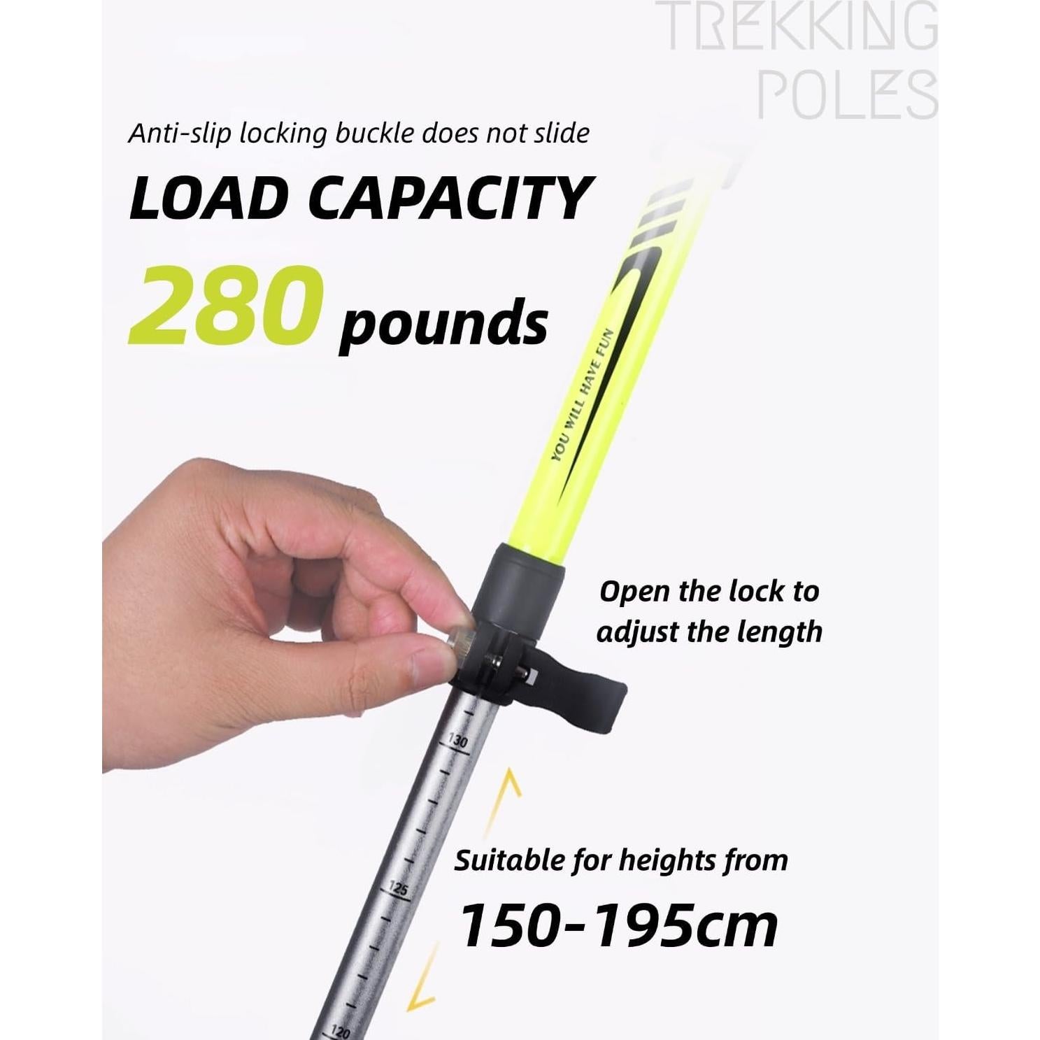 Bastones de Trekking Plegables TianfuSpanda 2 Pack 115-135cm