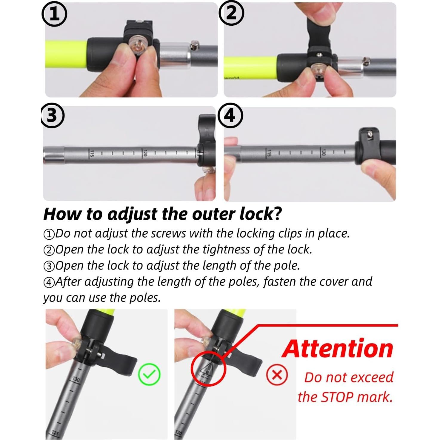 Bastones de Trekking Plegables TianfuSpanda 2 Pack 115-135cm