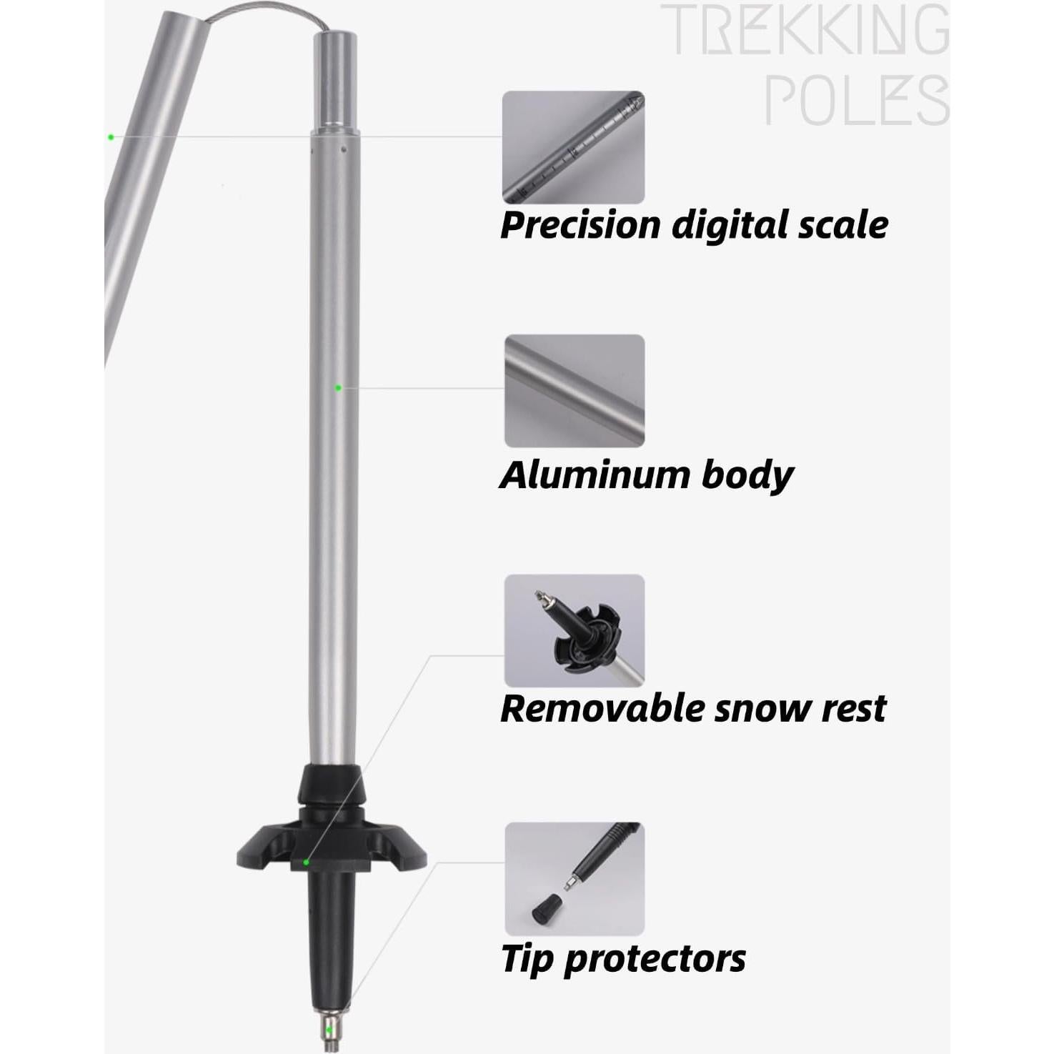 Bastones de Trekking Plegables TianfuSpanda 2 Pack 115-135cm