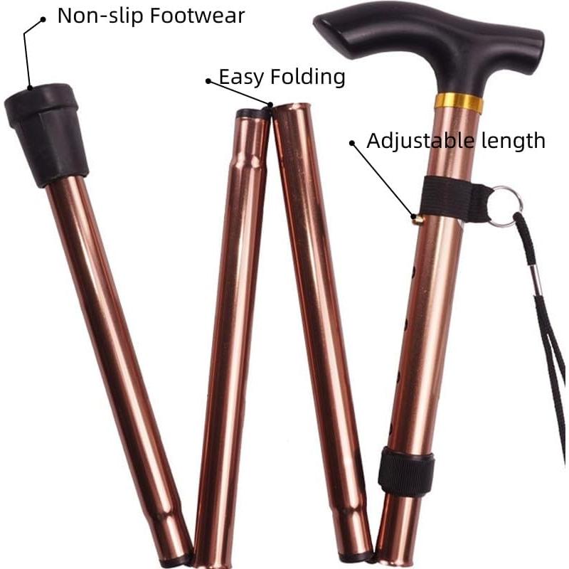 Bastón de Caminata Ajustable YINWANBB 94 cm Aluminio Marrón