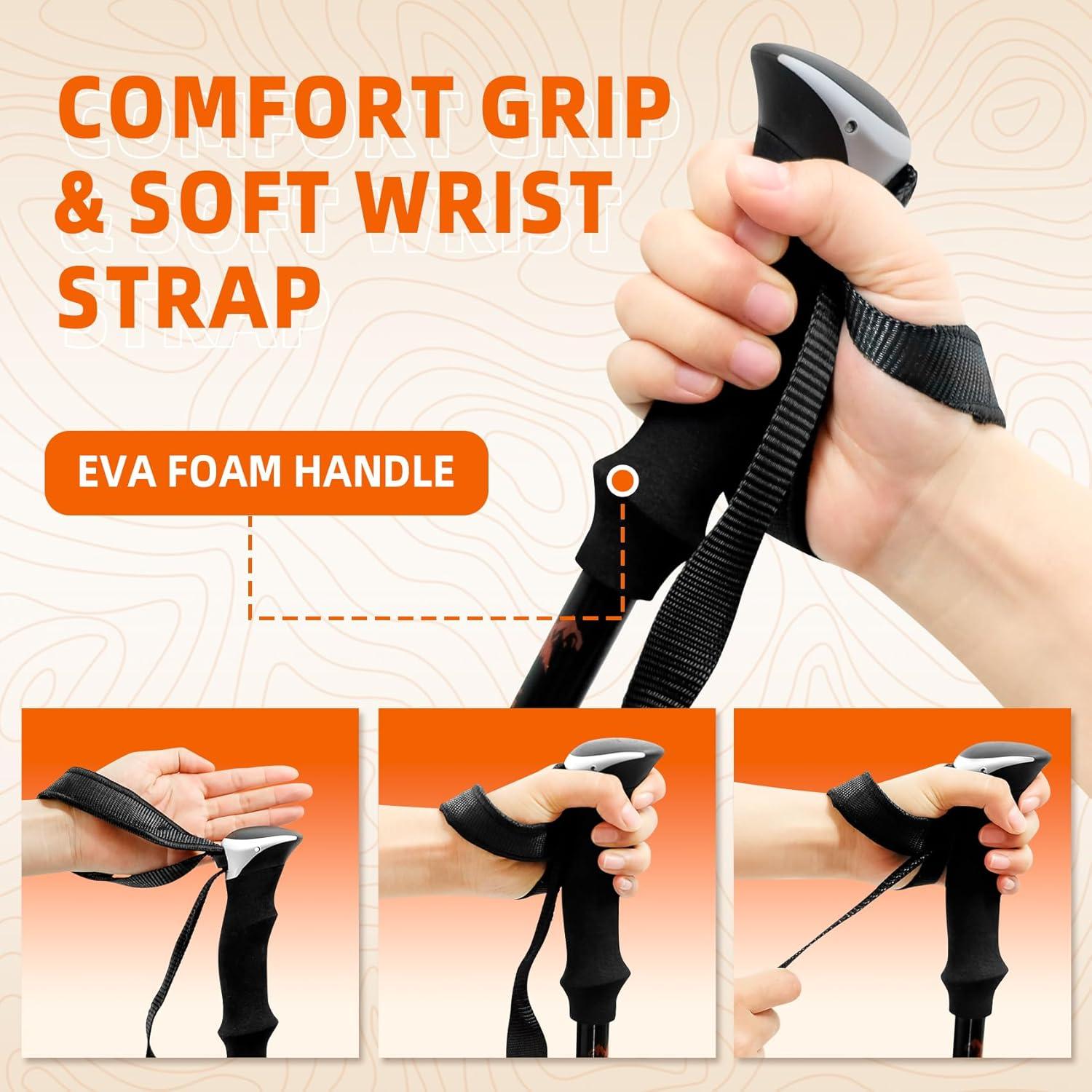 Bastones de Trekking Plegables Vihicamp 2 Unidades Aluminio