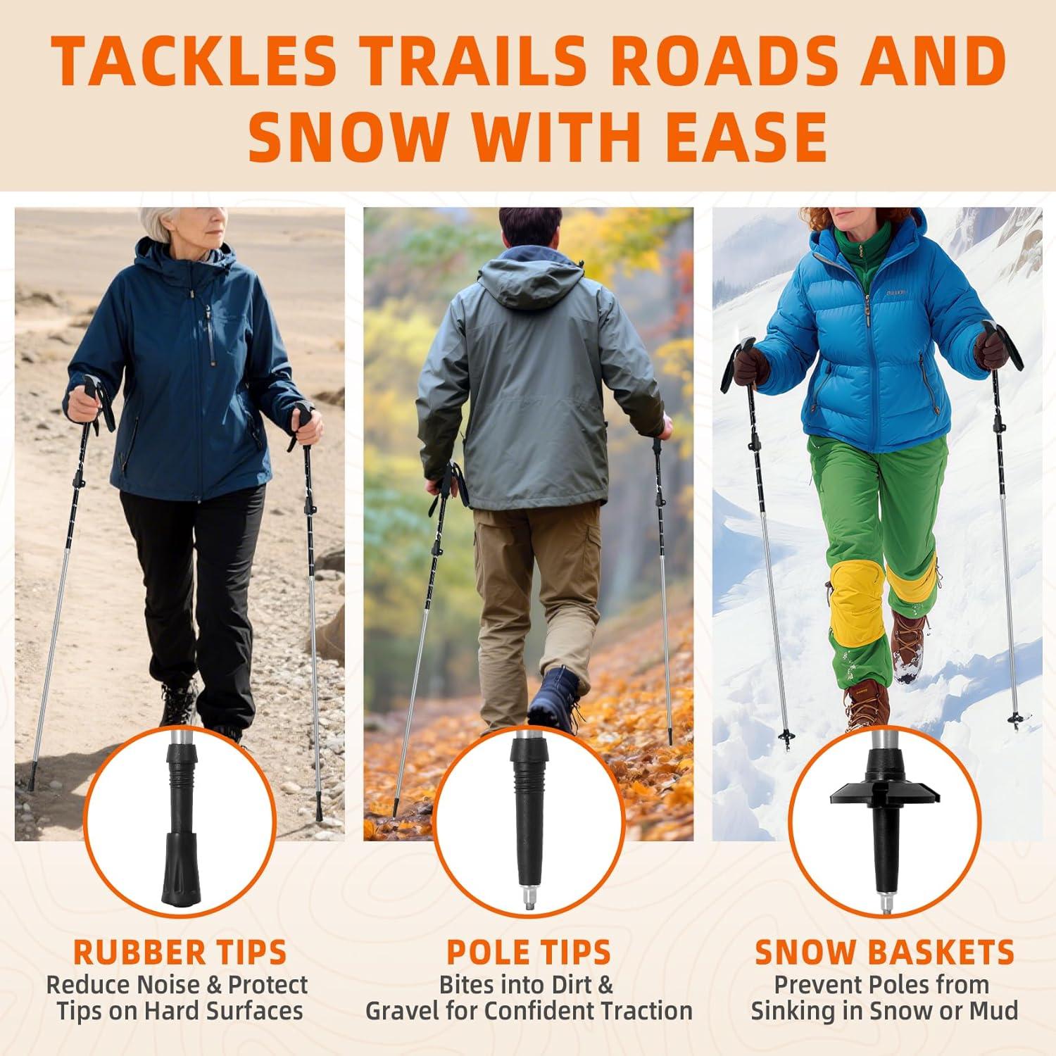 Bastones de Trekking Plegables Vihicamp 2 Unidades Aluminio