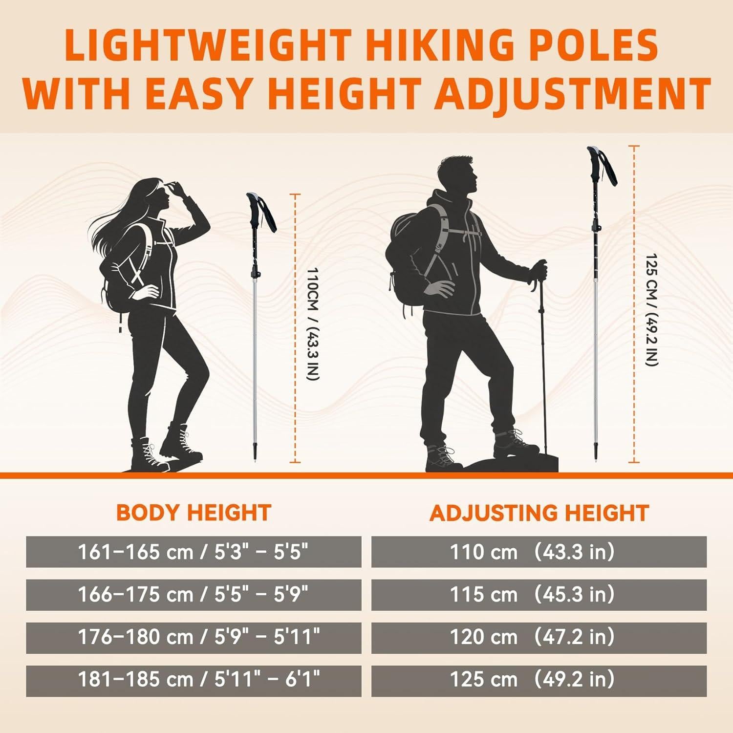 Bastones de Trekking Plegables Vihicamp 2 Unidades Aluminio
