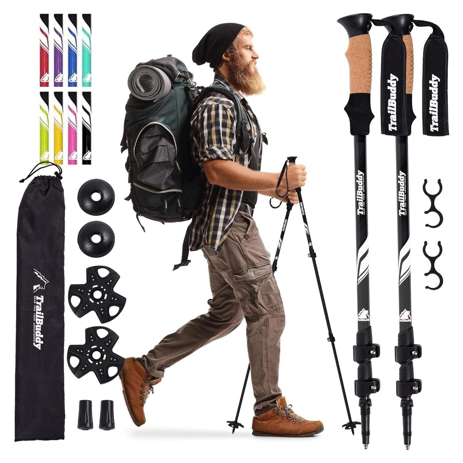 Bastones de Senderismo BREFR Plegables Aluminio 7075 62-137 cm