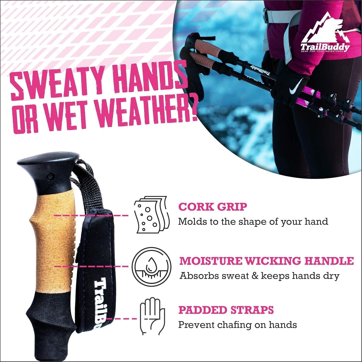 Bastones de Senderismo BREFR Plegables Aluminio 7075 62-137 cm