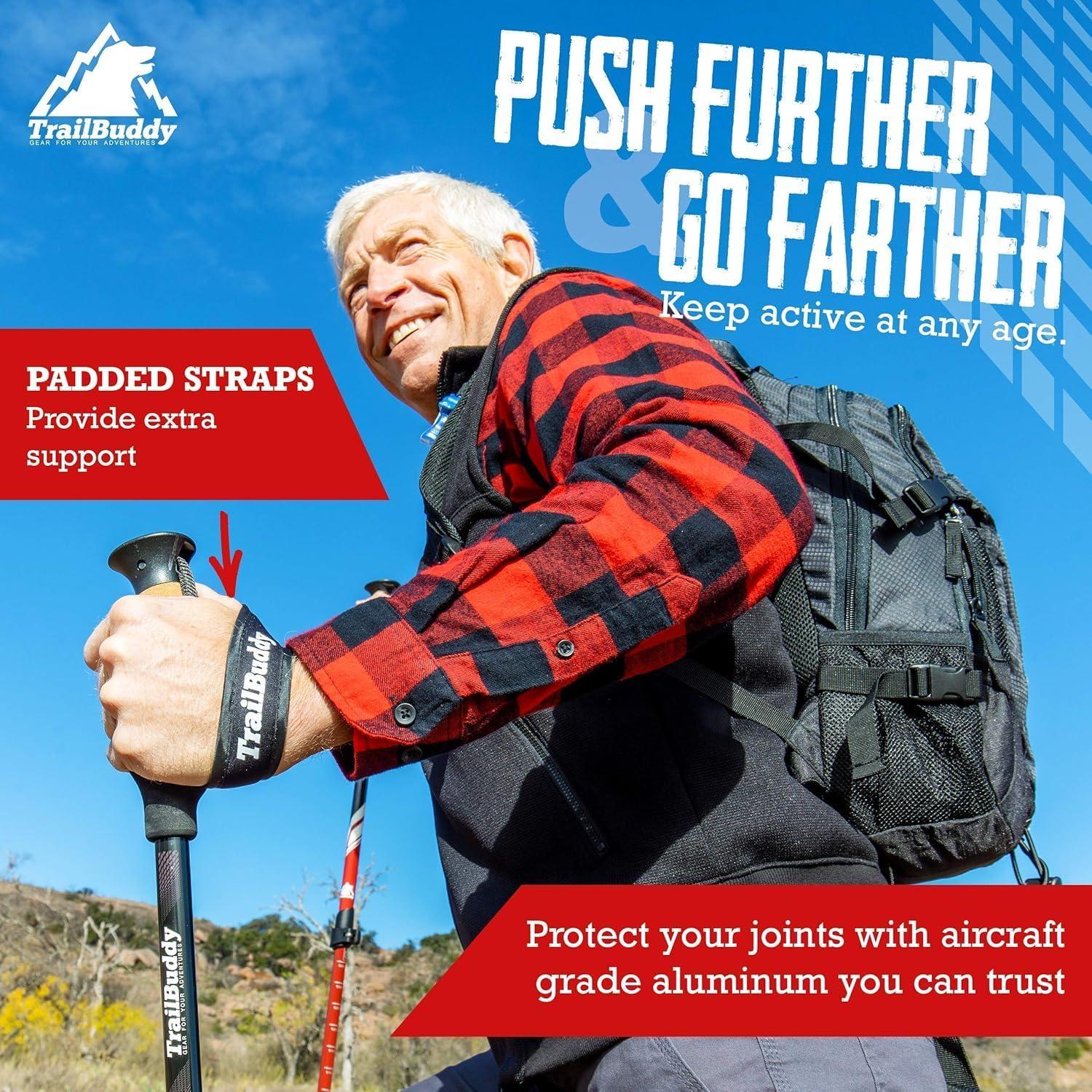 Bastones de Senderismo BREFR Plegables Aluminio 7075 62-137 cm