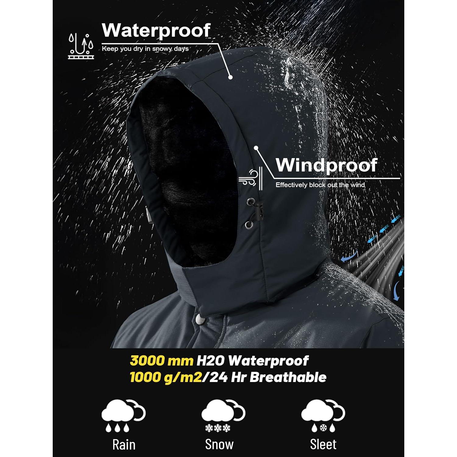 Abrigo de Invierno para Hombre MAGCOMSEN Resistente al Agua XXL