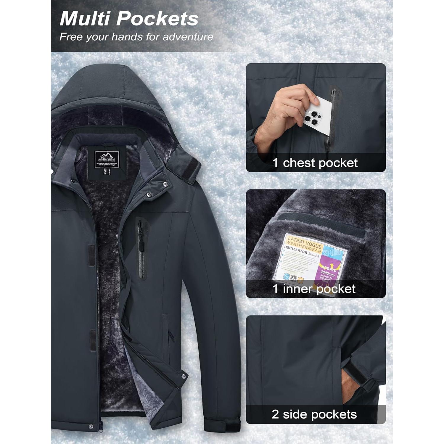 Abrigo de Invierno para Hombre MAGCOMSEN Resistente al Agua XXL