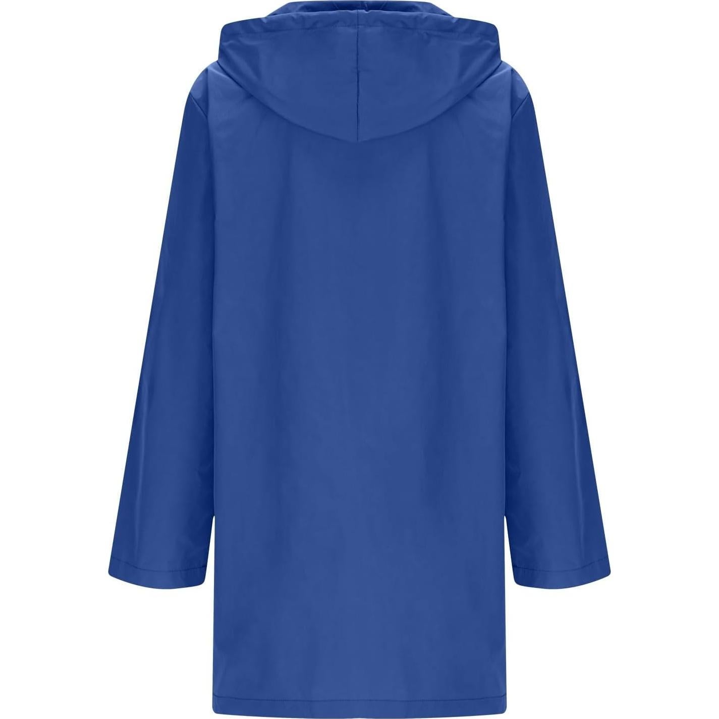 Chaqueta de Lluvia Impermeable para Mujeres A03 Azul XX-Large
