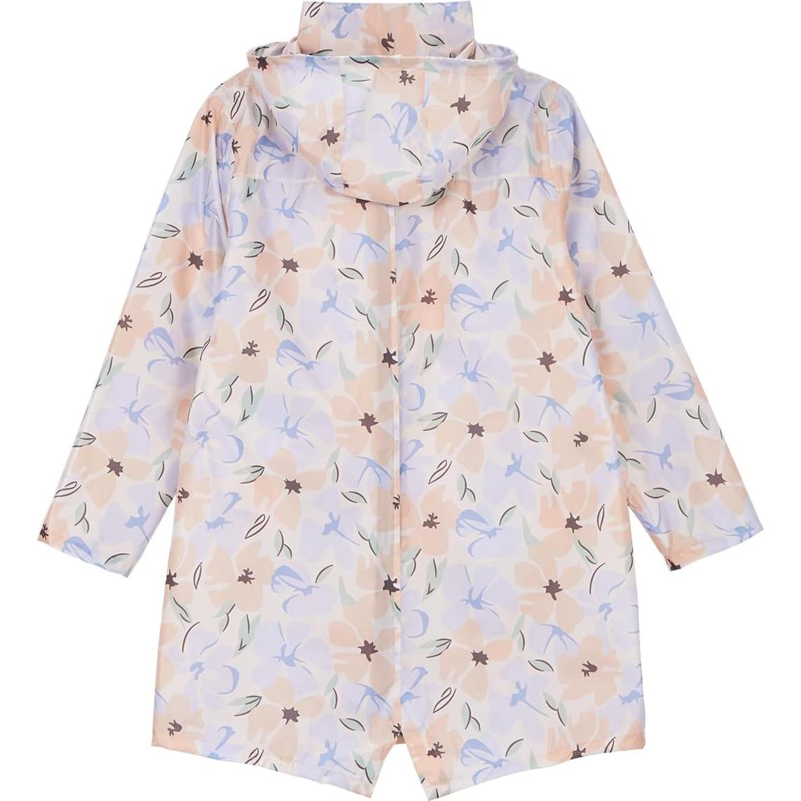 Chaqueta de Lluvia Impermeable para Mujeres - Azul Amarillo Flores