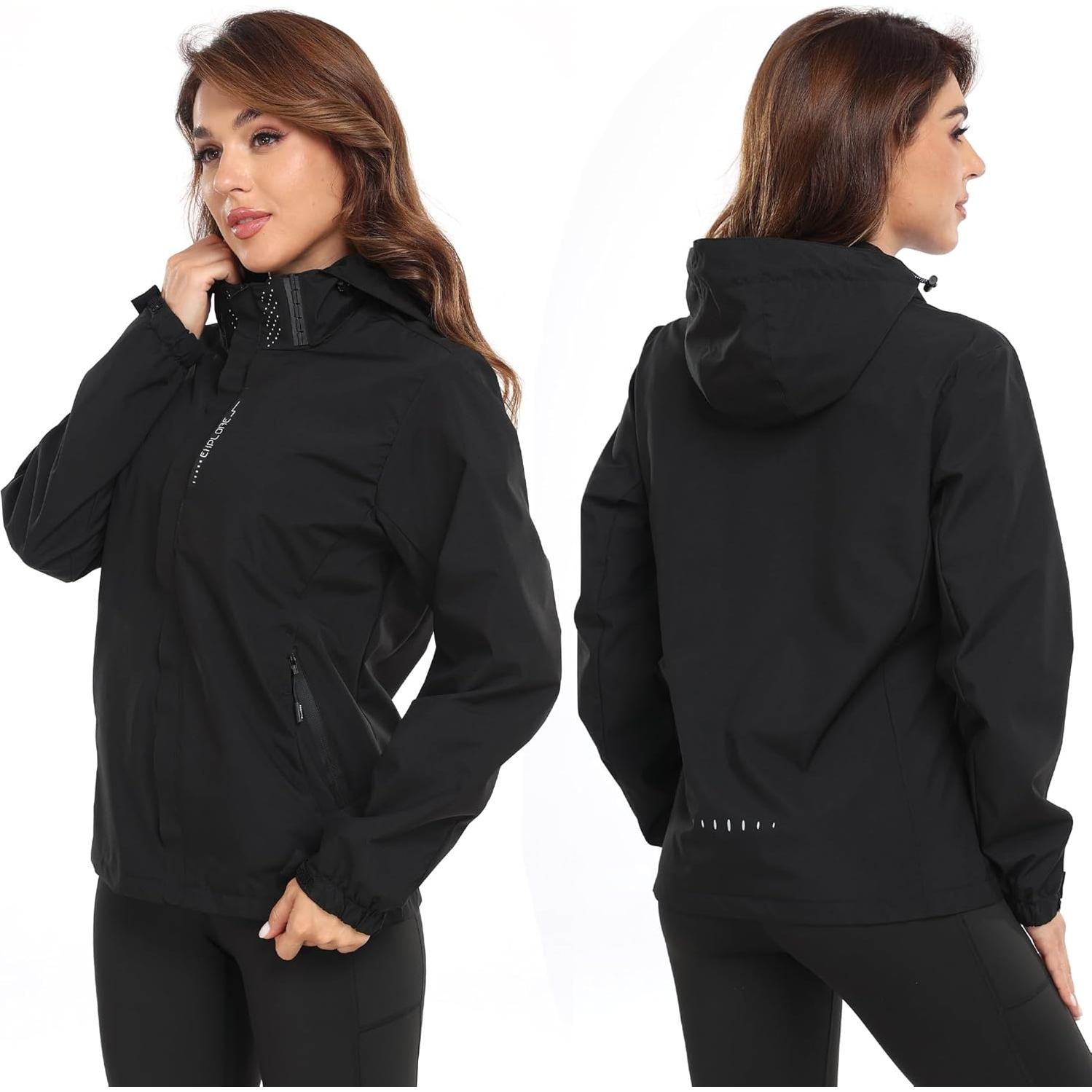 Chaqueta de lluvia ligera JAEZZIY mujer impermeable S-XXL