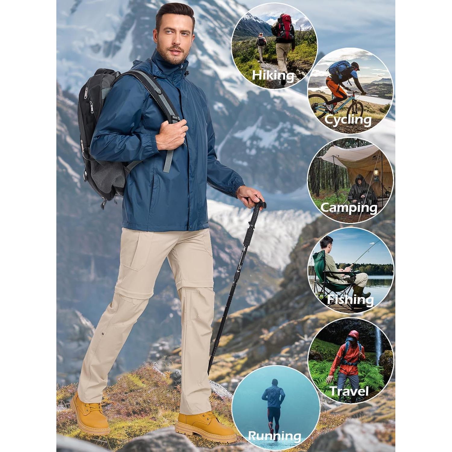 Chaqueta Impermeable MANSDOUR para Hombres Plegable Ligera Azul