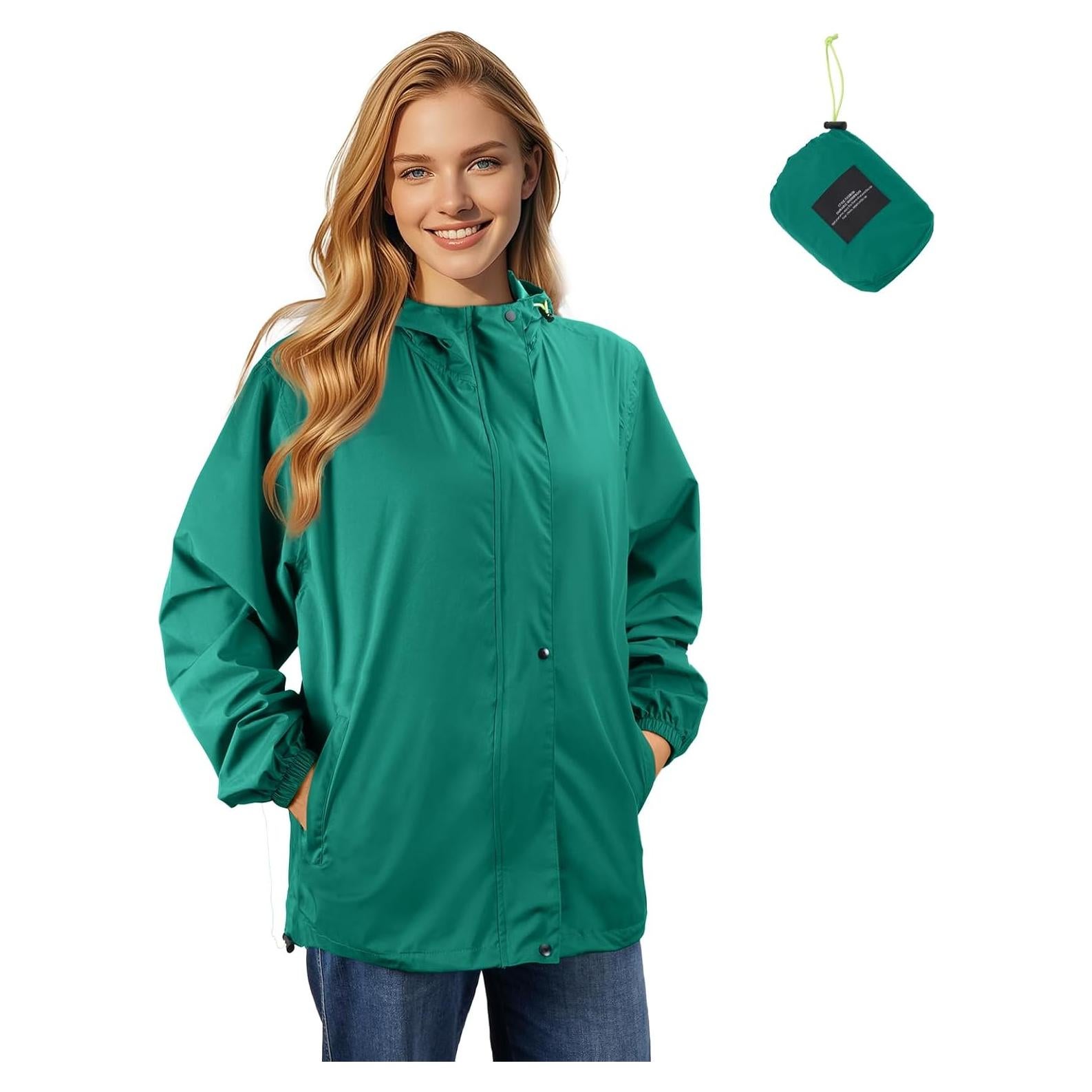 Chaqueta de Lluvia LAMA para Mujeres Grande Verde Esmeralda