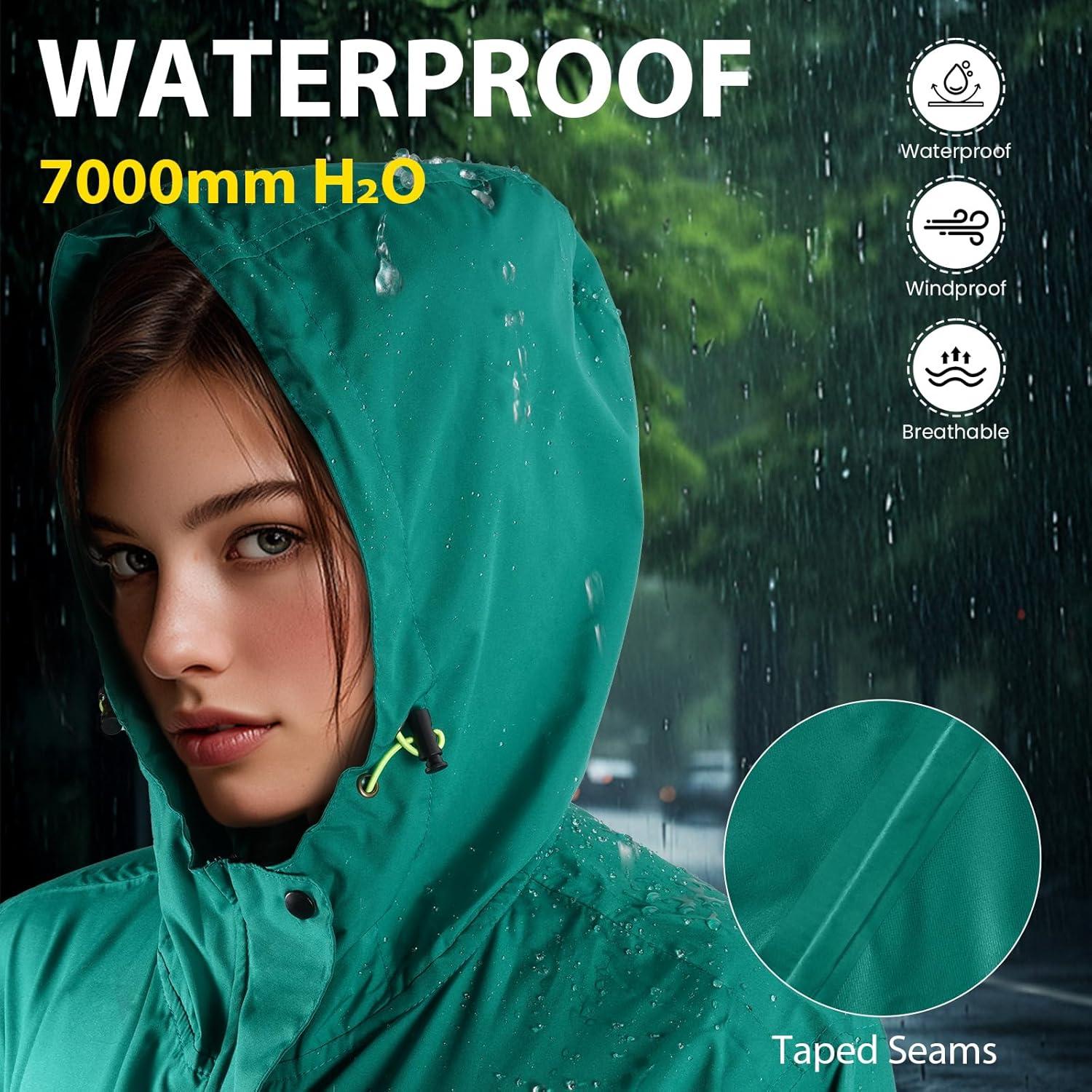 Chaqueta de Lluvia LAMA para Mujeres Grande Verde Esmeralda