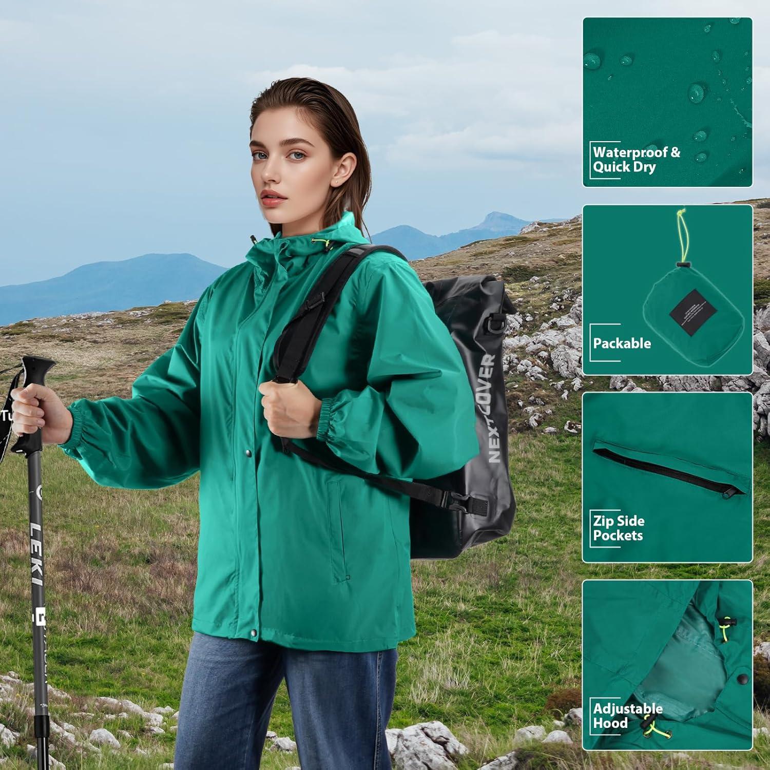 Chaqueta de Lluvia LAMA para Mujeres Grande Verde Esmeralda