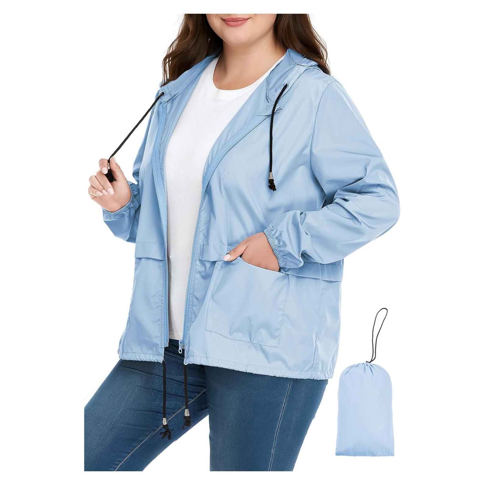 Chaqueta de Lluvia Impermeable Zando 4X Grande Azul Claro