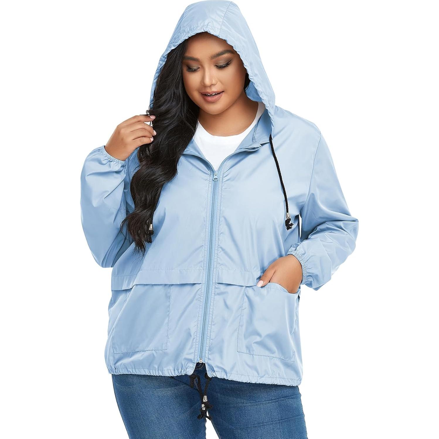 Chaqueta de Lluvia Impermeable Zando 4X Grande Azul Claro