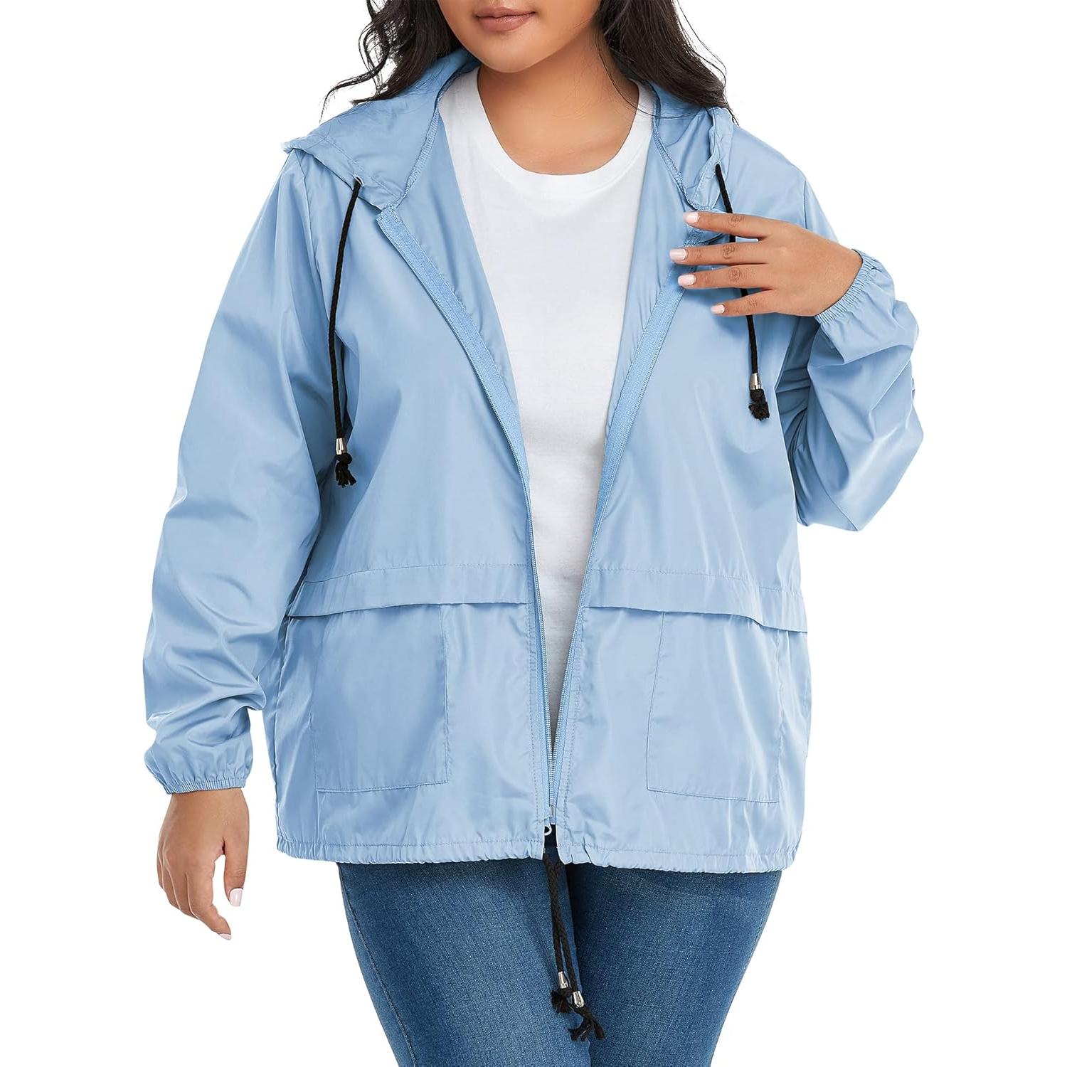 Chaqueta de Lluvia Impermeable Zando 4X Grande Azul Claro