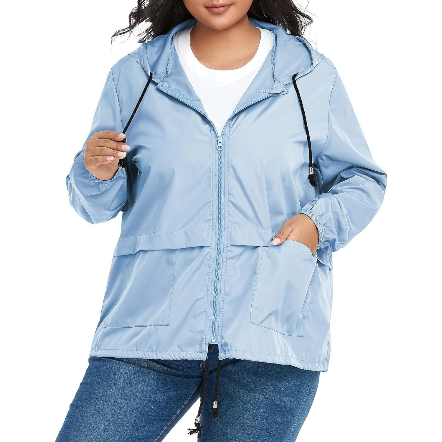 Chaqueta de Lluvia Impermeable Zando 4X Grande Azul Claro