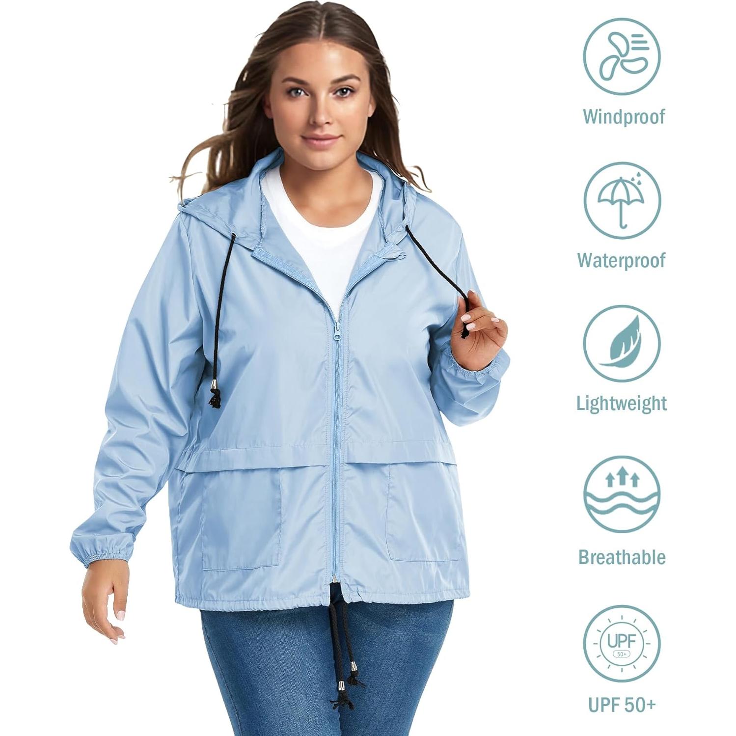 Chaqueta de Lluvia Impermeable Zando 4X Grande Azul Claro
