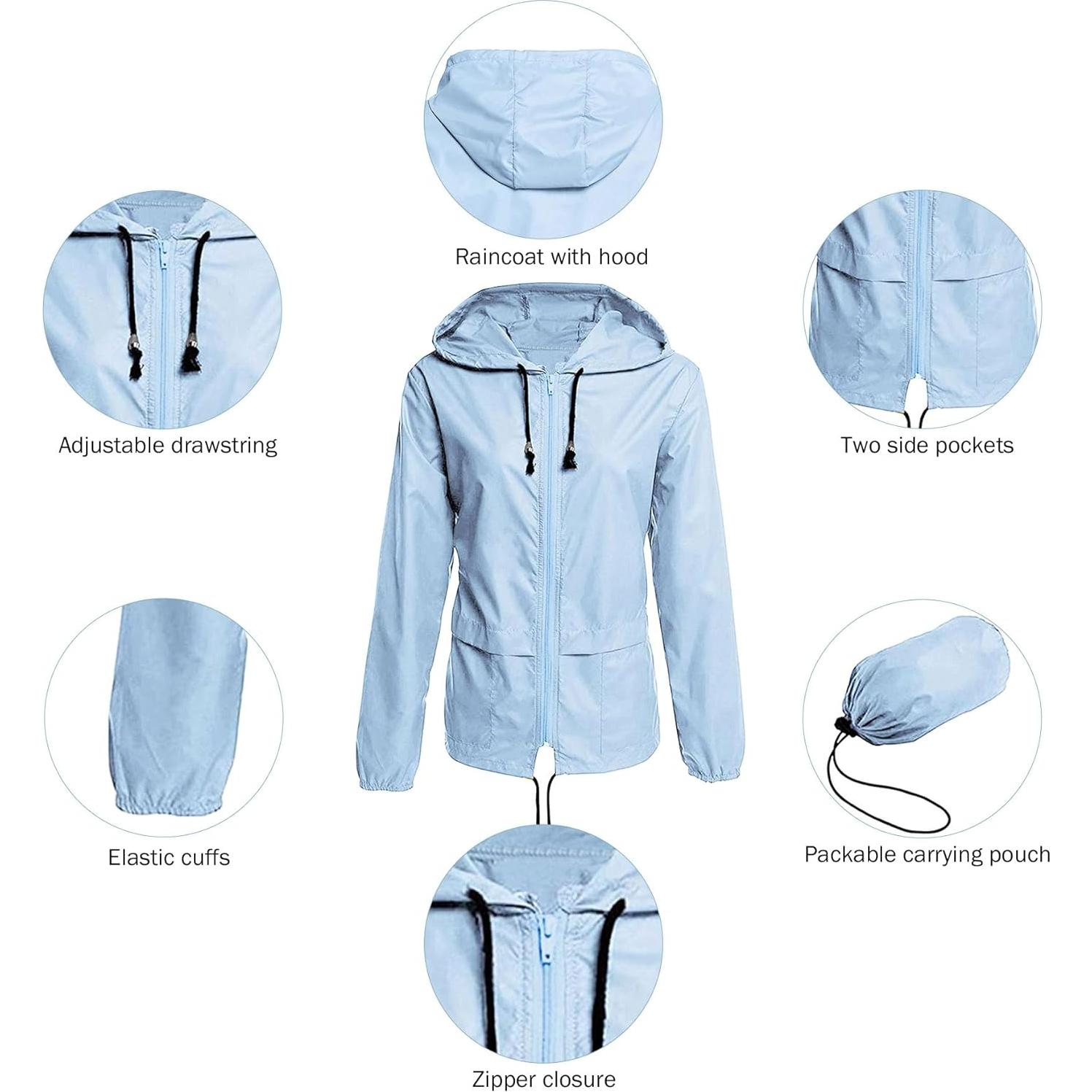 Chaqueta de Lluvia Impermeable Zando 4X Grande Azul Claro