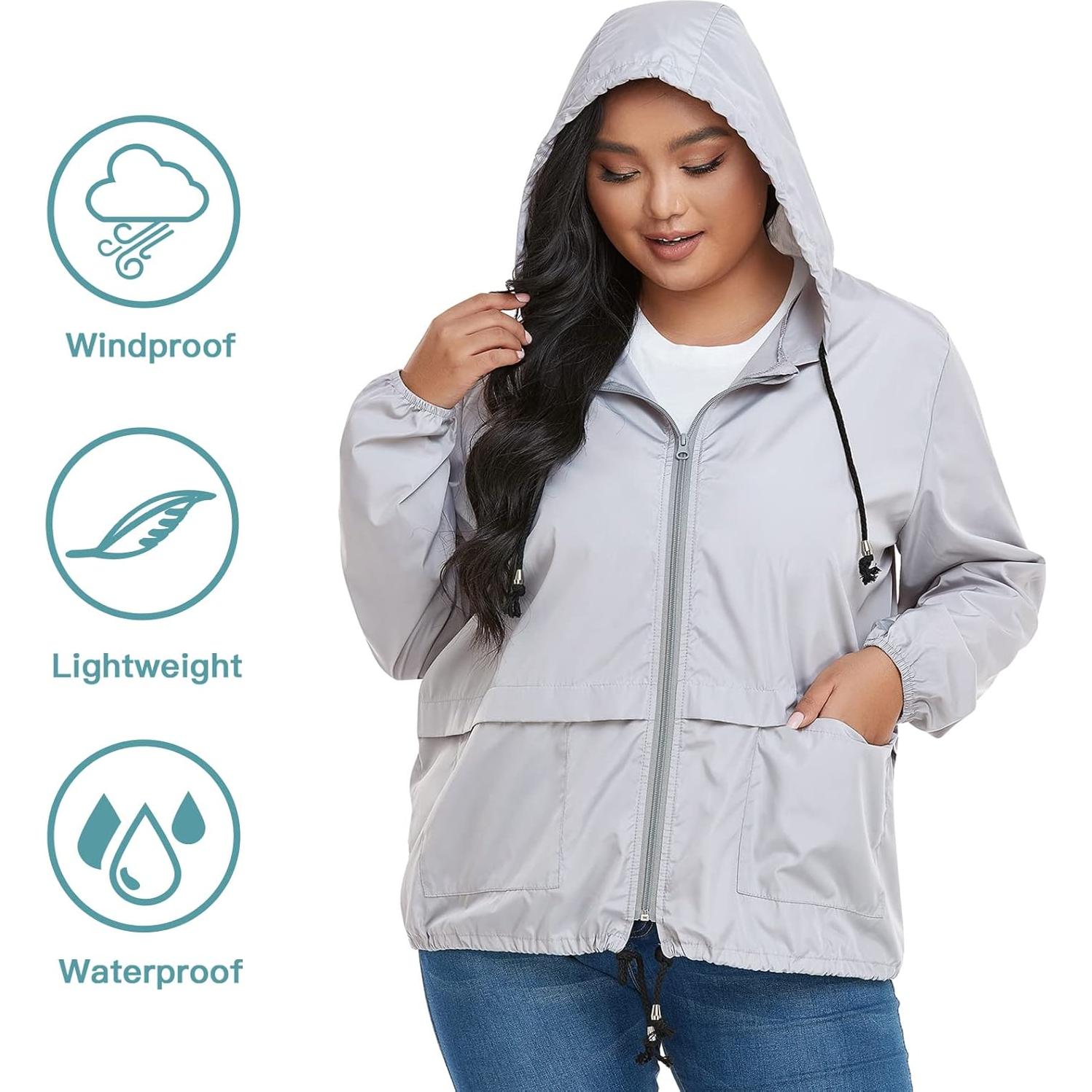 Chaqueta Impermeable Plegable Tendencias Americanas Talla Grande