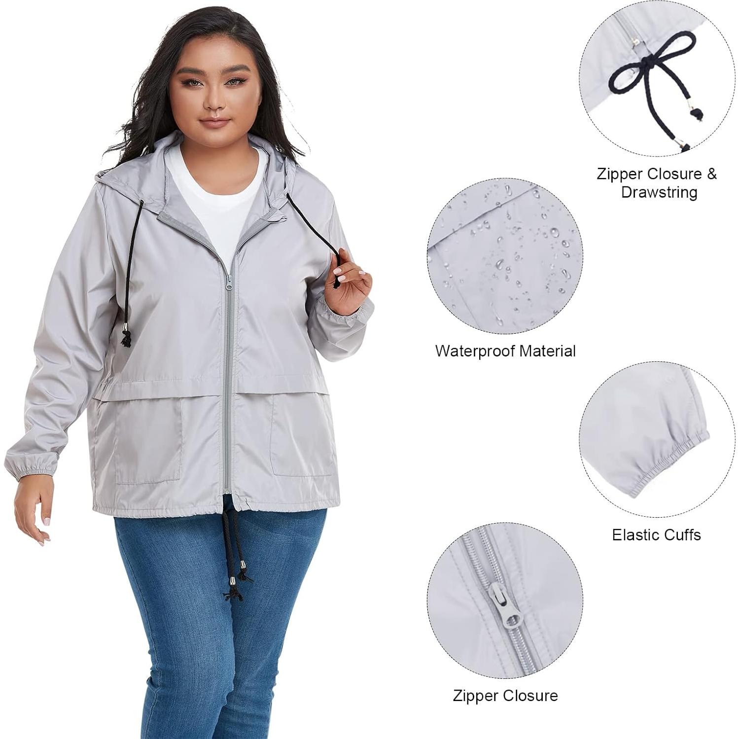 Chaqueta Impermeable Plegable Tendencias Americanas Talla Grande