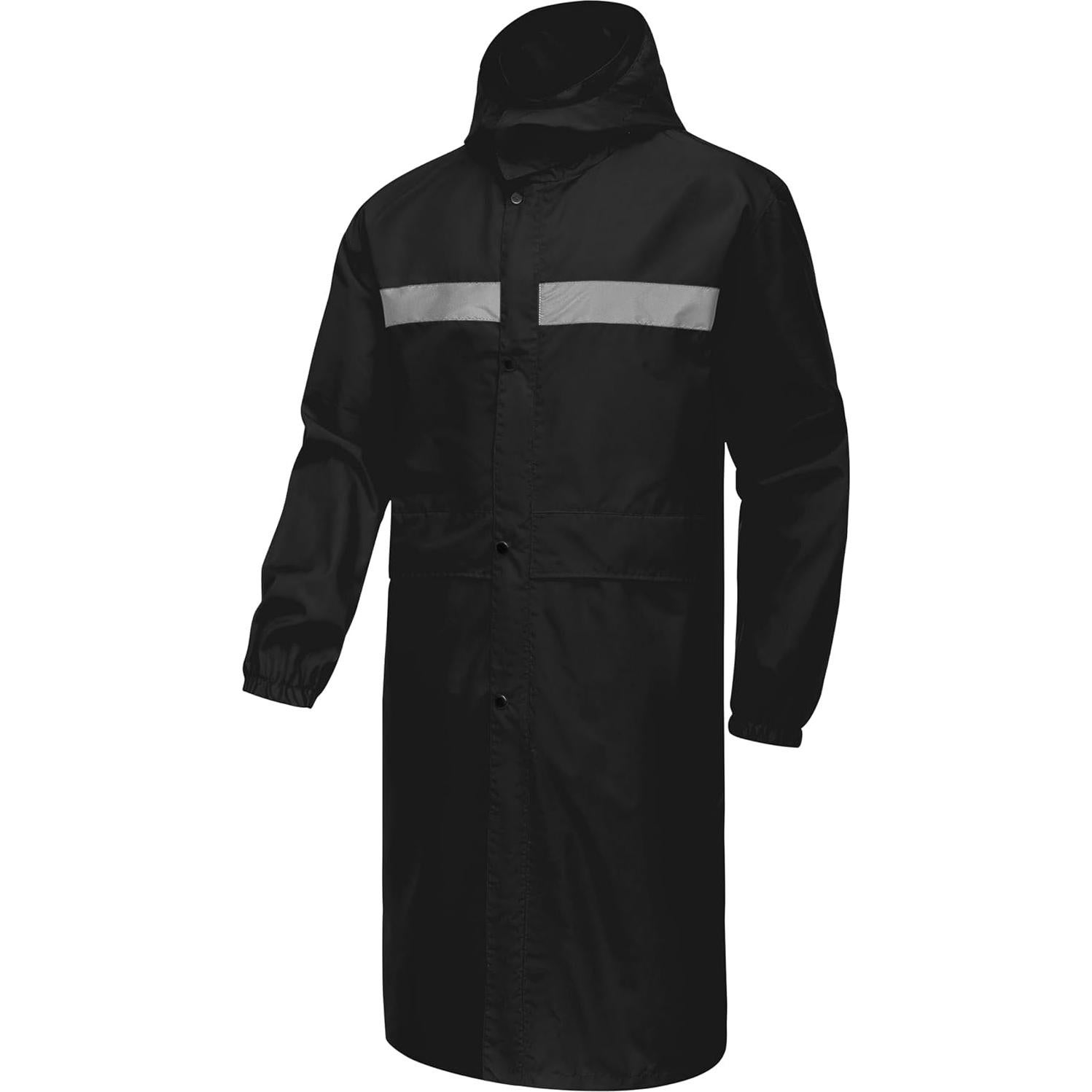 Abrigo Largo de Lluvia Impermeable CREATMO Hombre XXL Negro