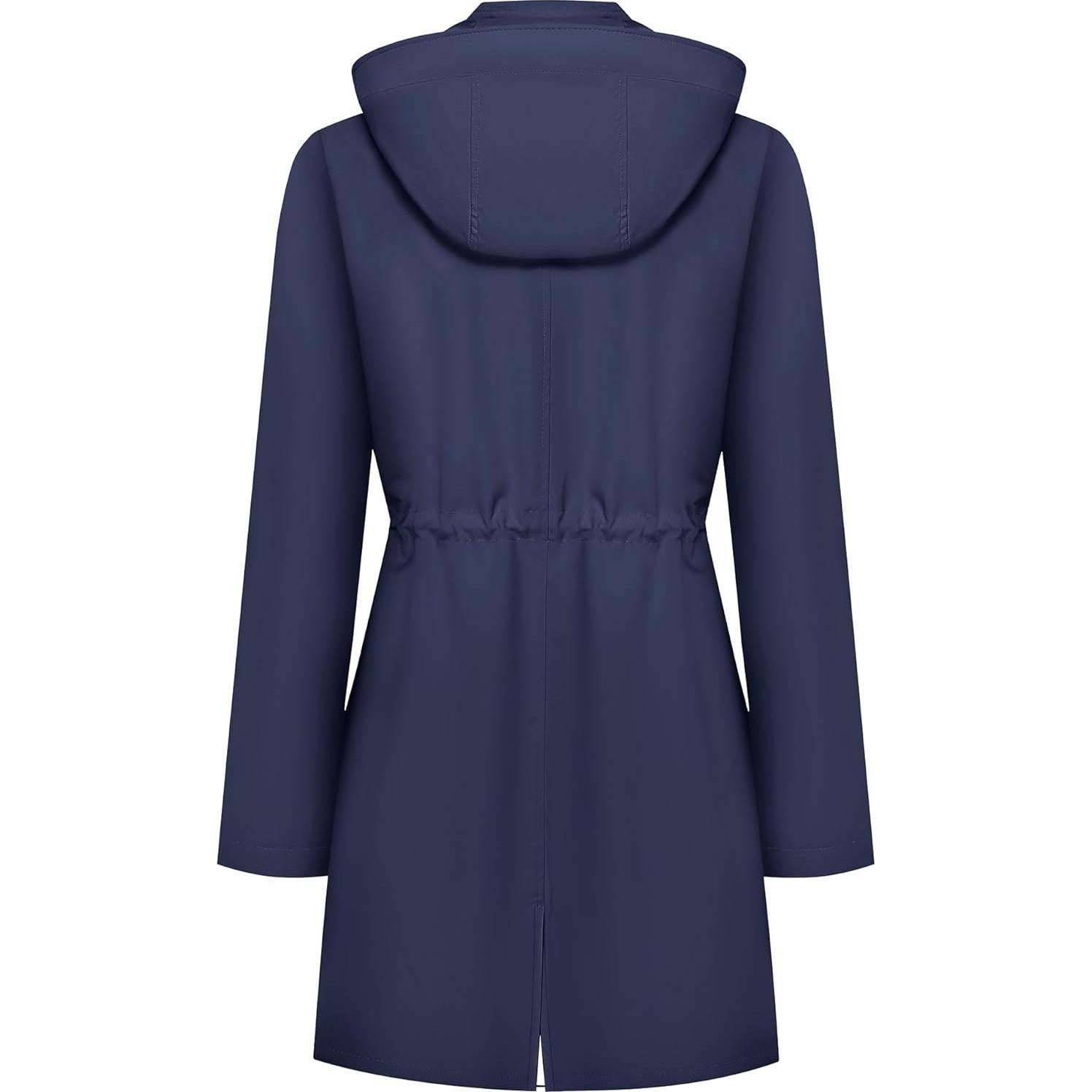 Chaqueta de Lluvia Bloggerlove Mujer Impermeable Azul Marino