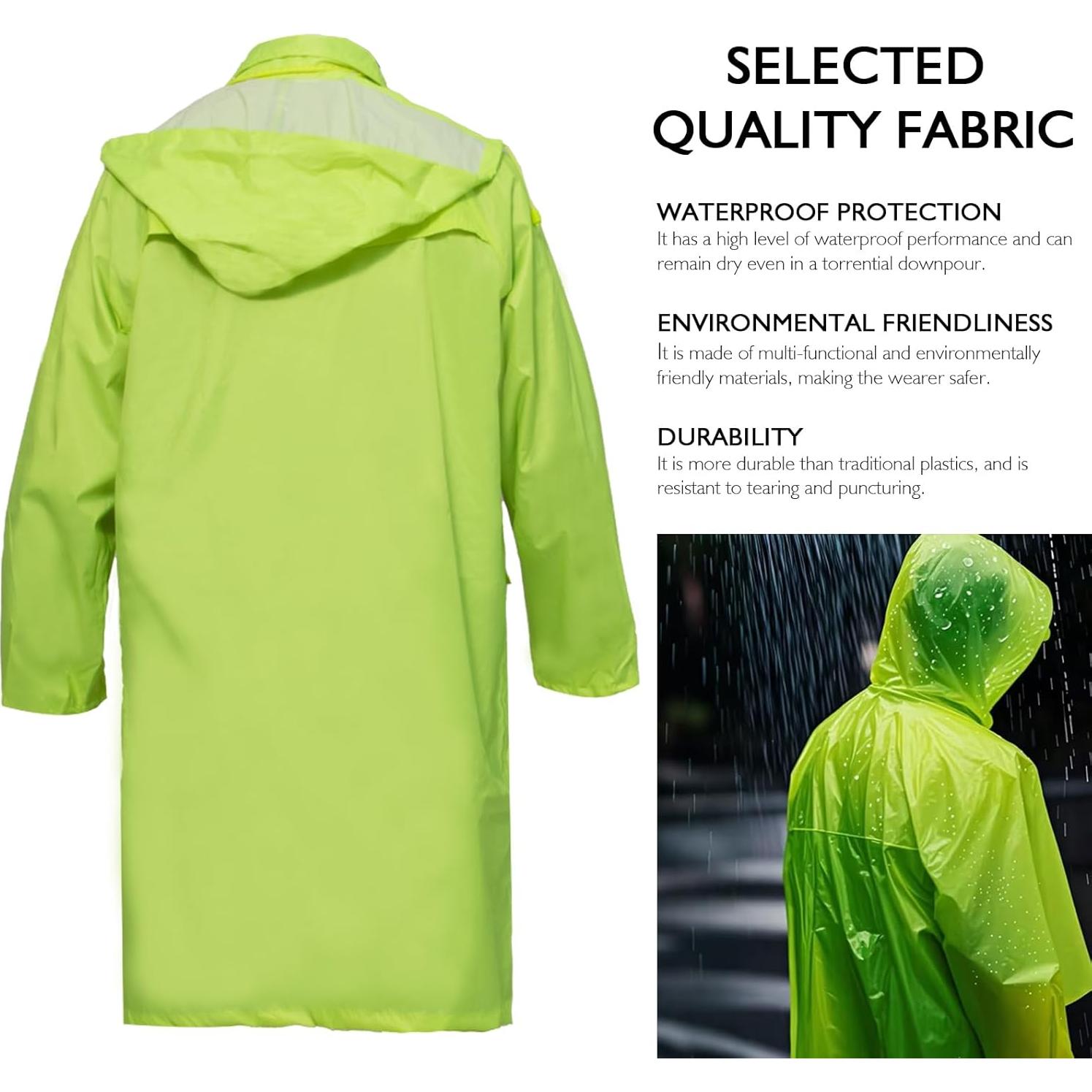 Chaqueta de Lluvia Impermeable Hombre HANMENGXUAN Amarillo XXL