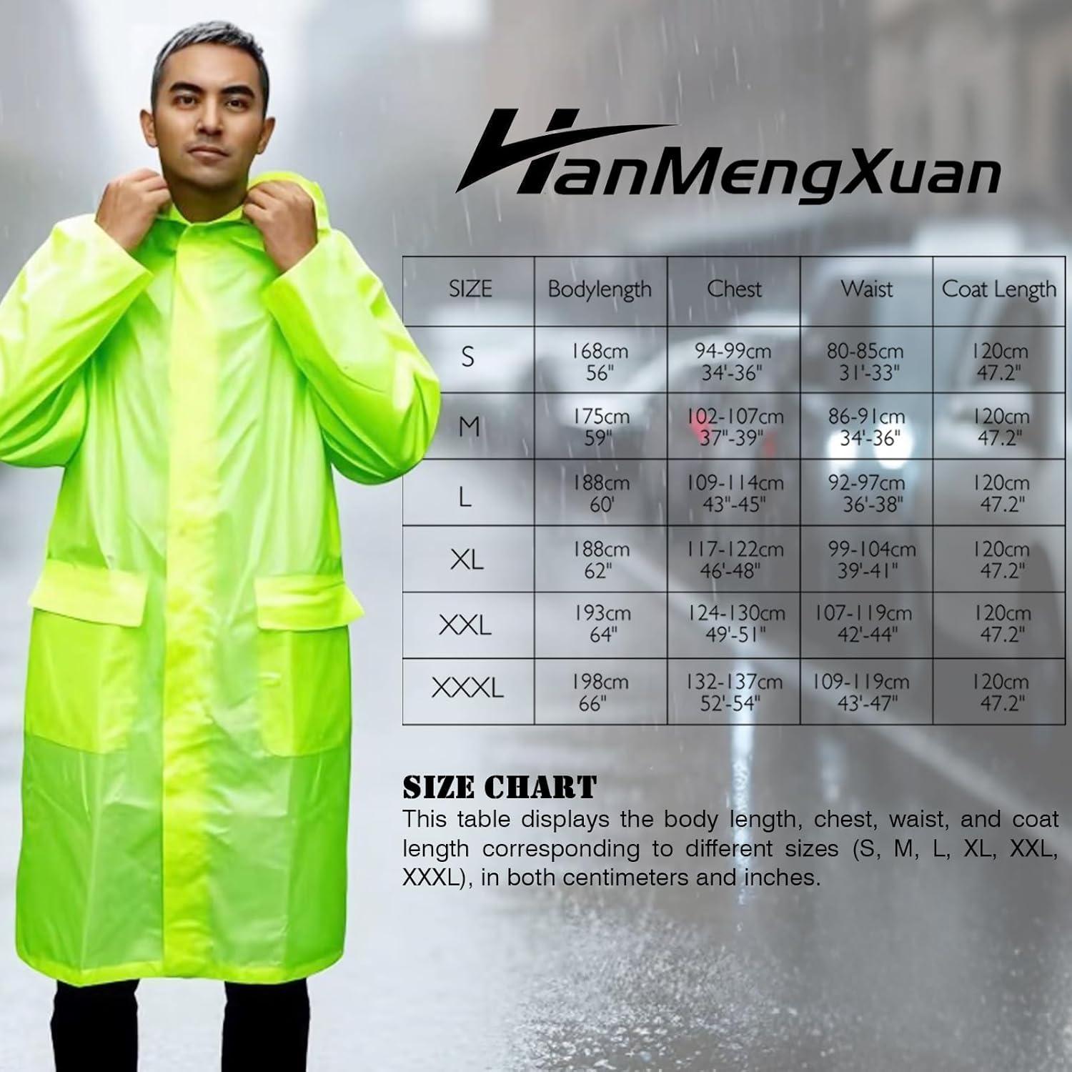 Chaqueta de Lluvia Impermeable Hombre HANMENGXUAN Amarillo XXL