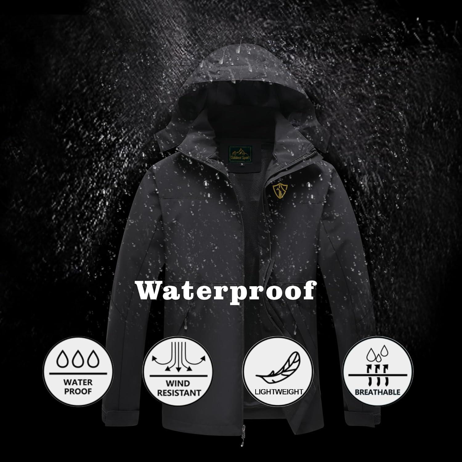 Chaqueta de Lluvia Impermeable GIISAM para Hombres - Ligera y Plegable