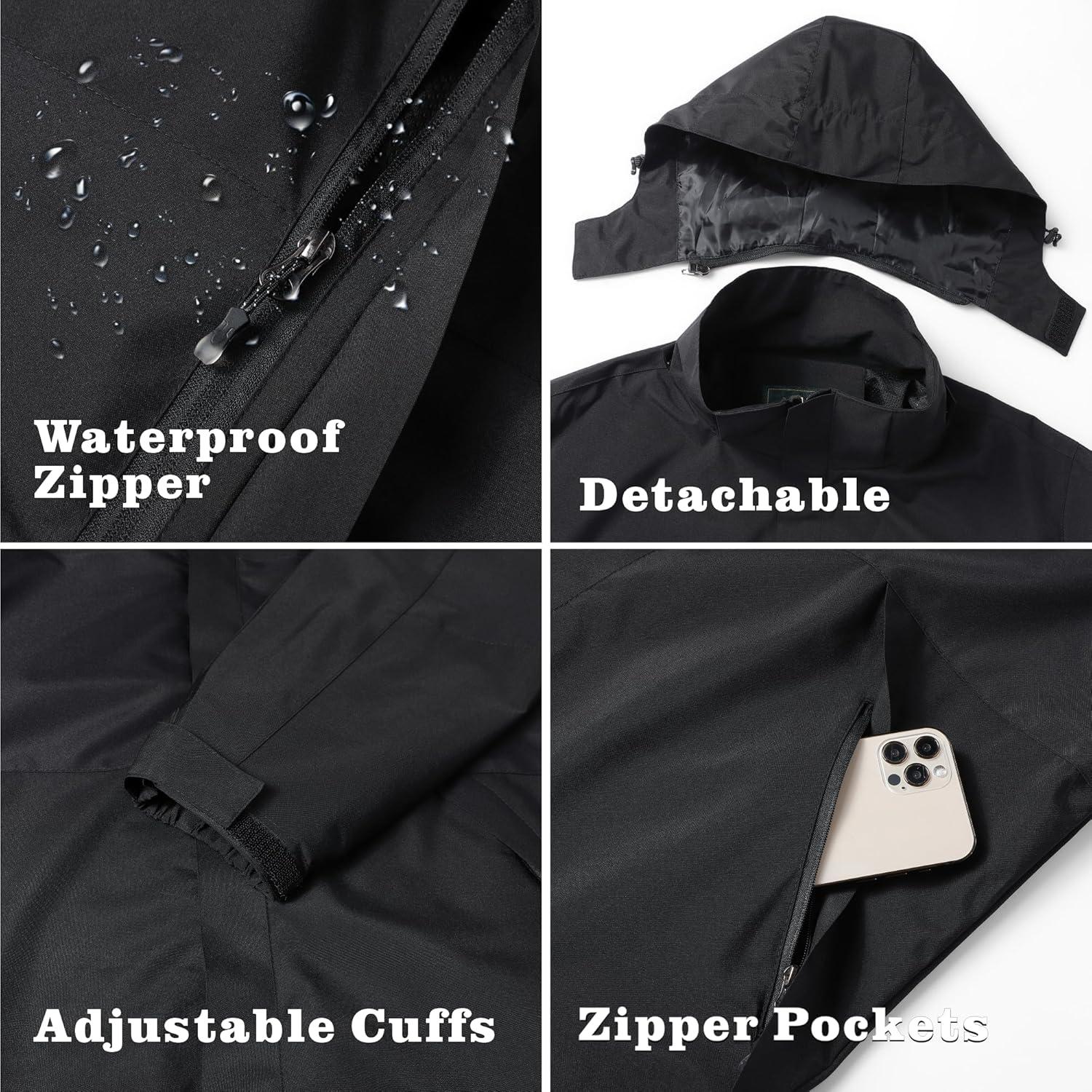 Chaqueta de Lluvia Impermeable GIISAM para Hombres - Ligera y Plegable