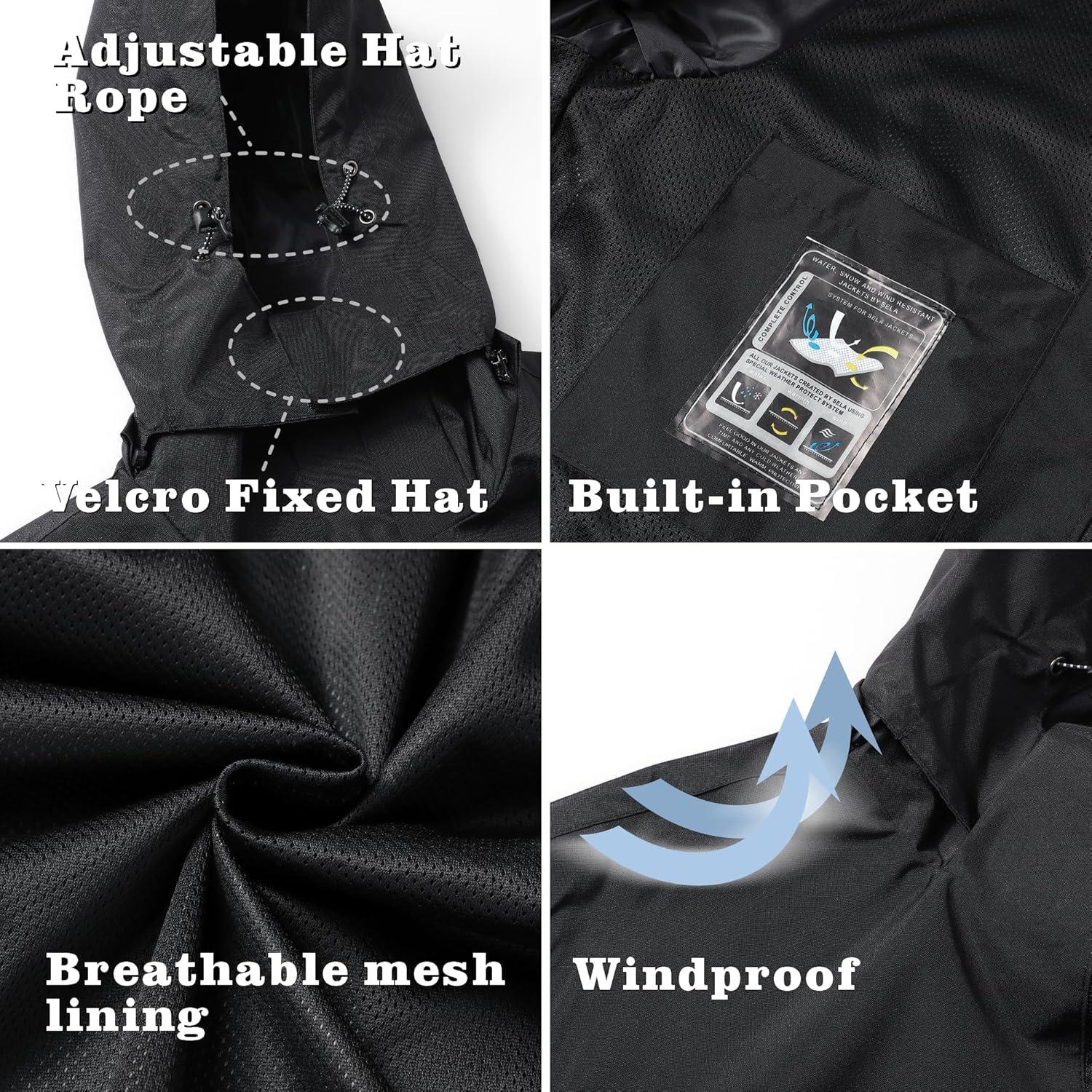 Chaqueta de Lluvia Impermeable GIISAM para Hombres - Ligera y Plegable