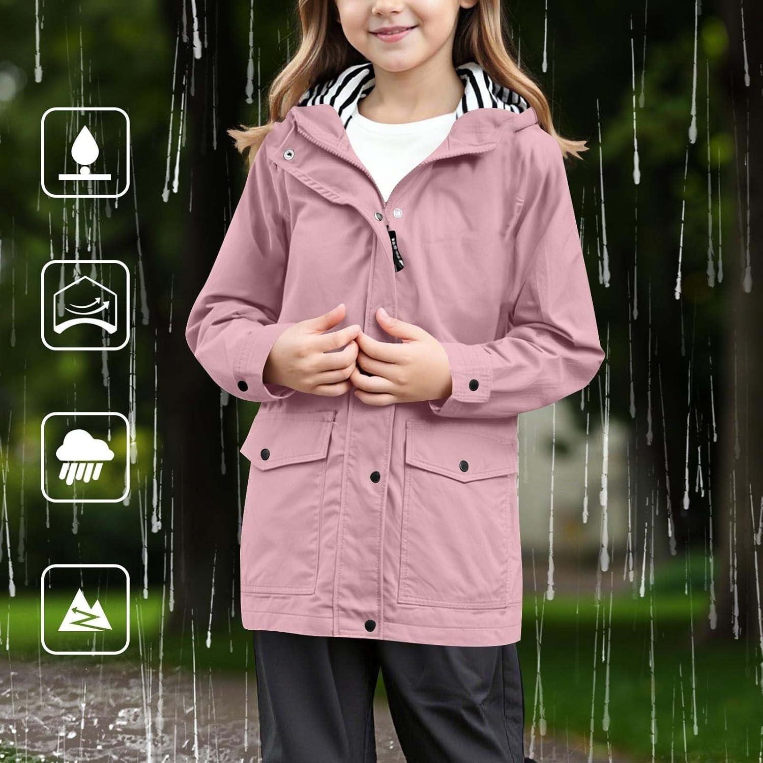 Chaqueta de lluvia impermeable Genérico 7-8 años Rosa