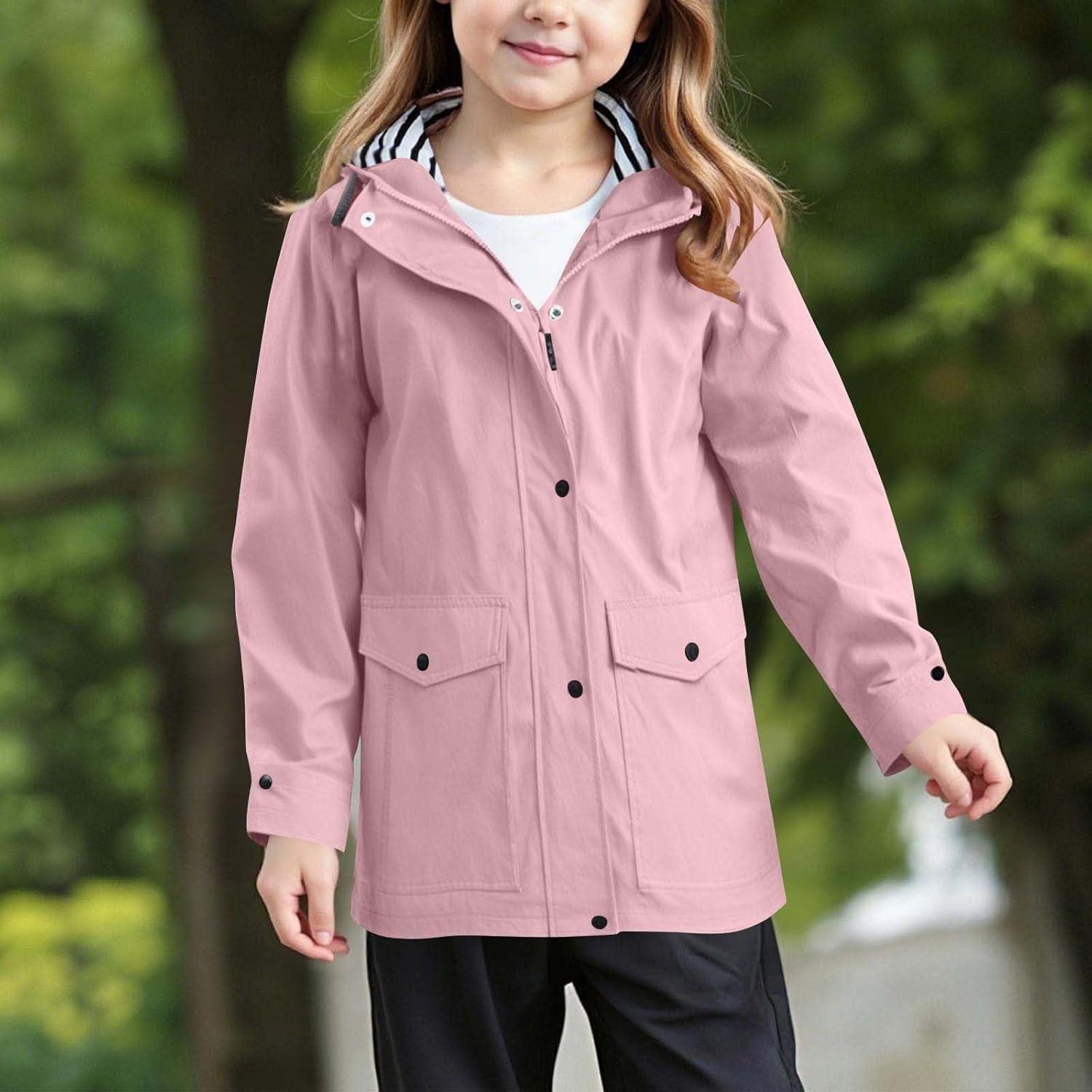 Chaqueta de lluvia impermeable Genérico 7-8 años Rosa
